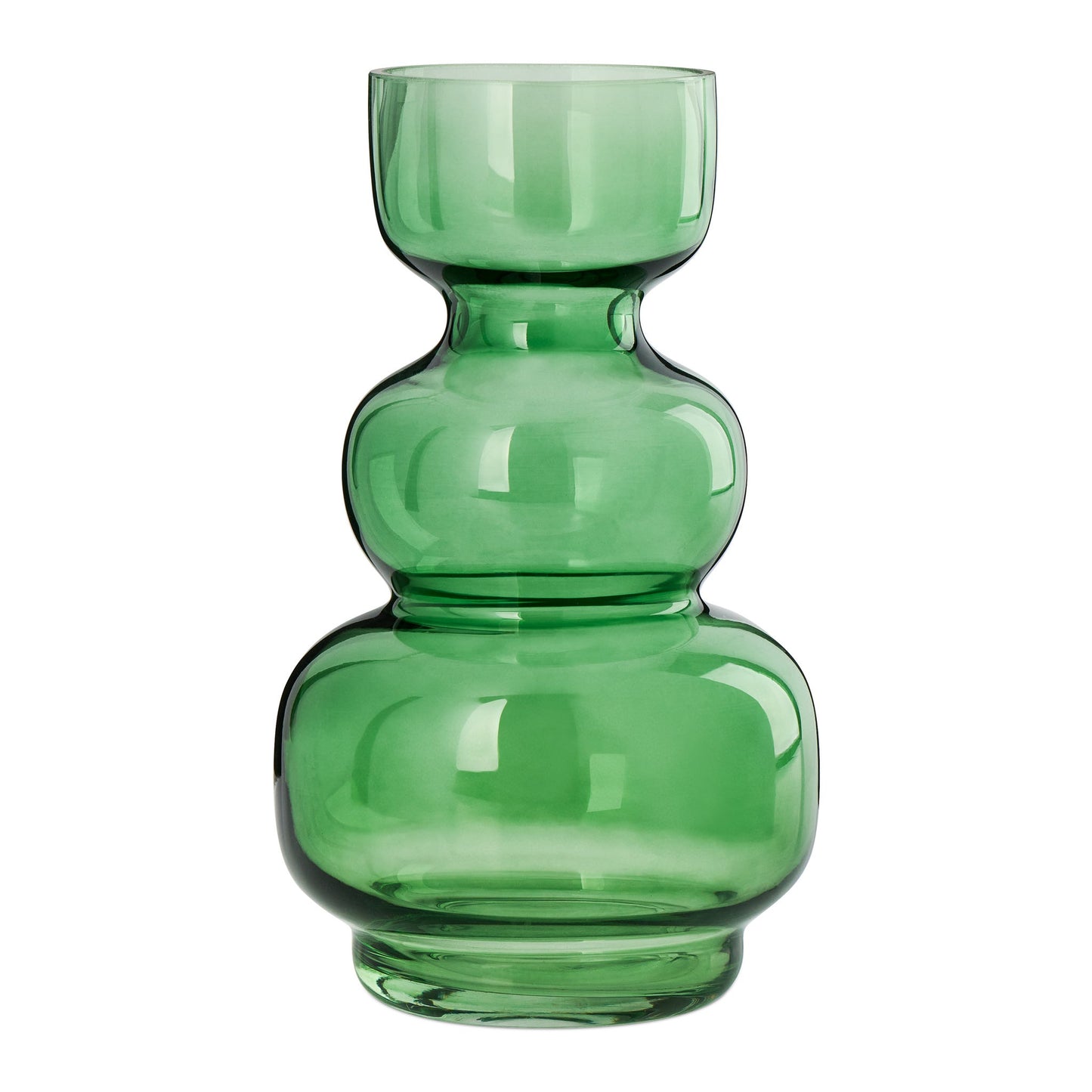 Riva Multi Bulb Glass Vase - 9.5 Inch Tall - Green