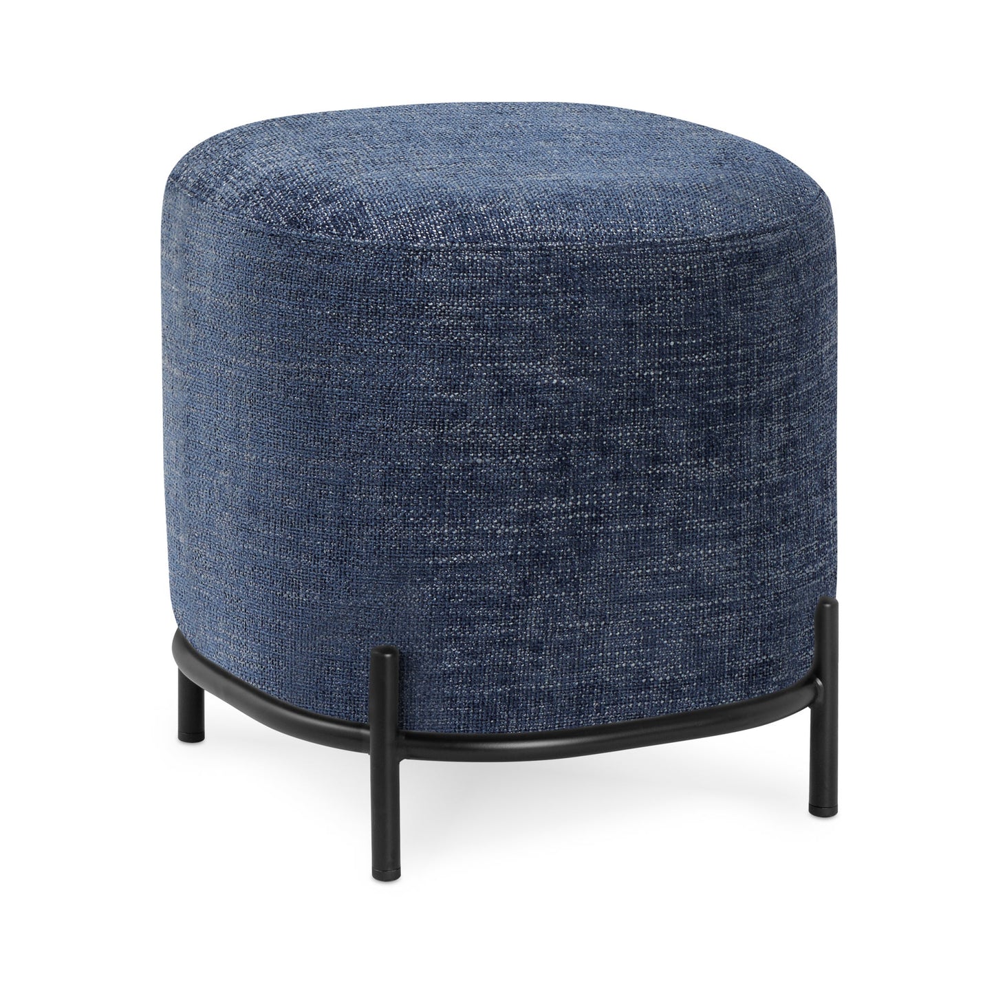 Pender Pin Leg Newport Weave Upholstery Ottoman Stool - Blue (17 x 18 Inches)