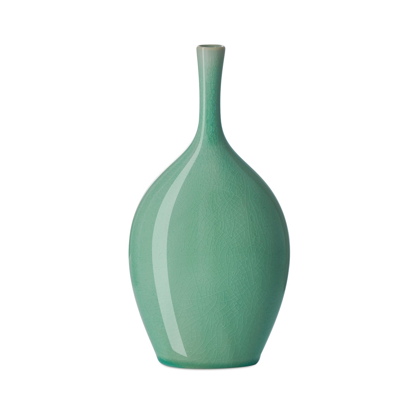 Lilo Ceramic Vase - 8.75 Inch Tall - Celadon Crackle