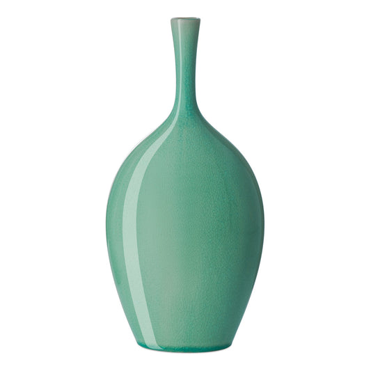 Lilo Ceramic Vase - 12.25 Inch Tall - Celadon Crackle