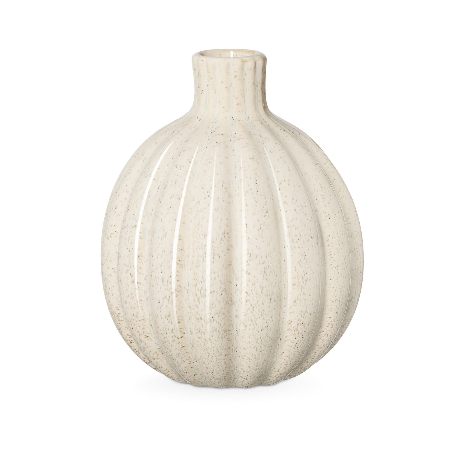 Allium Gourd Reactive White Glaze Ceramic Vase - 5 Inch Tall