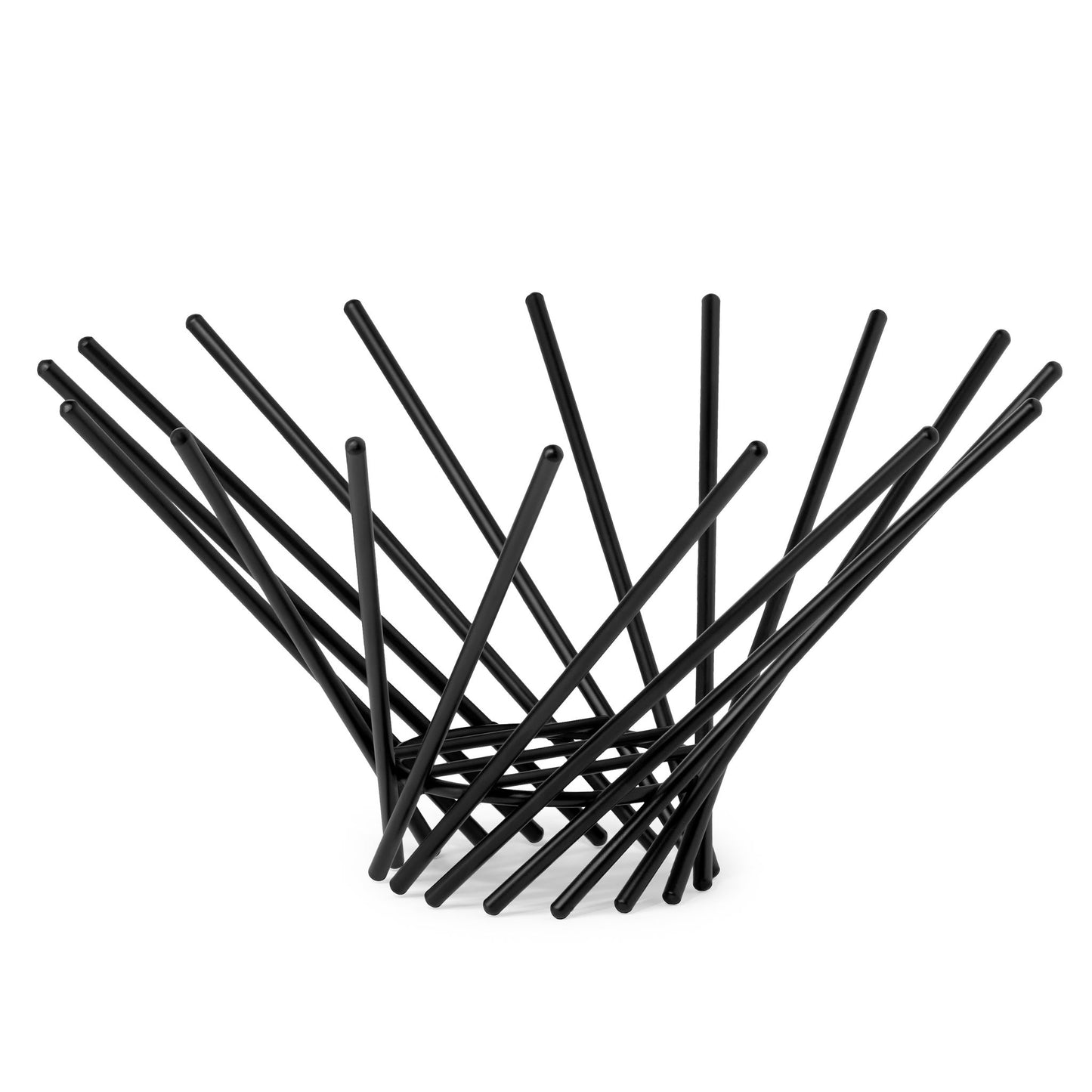 Vortex Black Powder Coated Metal Decor Bowl