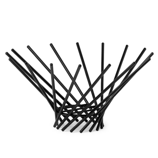 Vortex Black Powder Coated Metal Decor Bowl