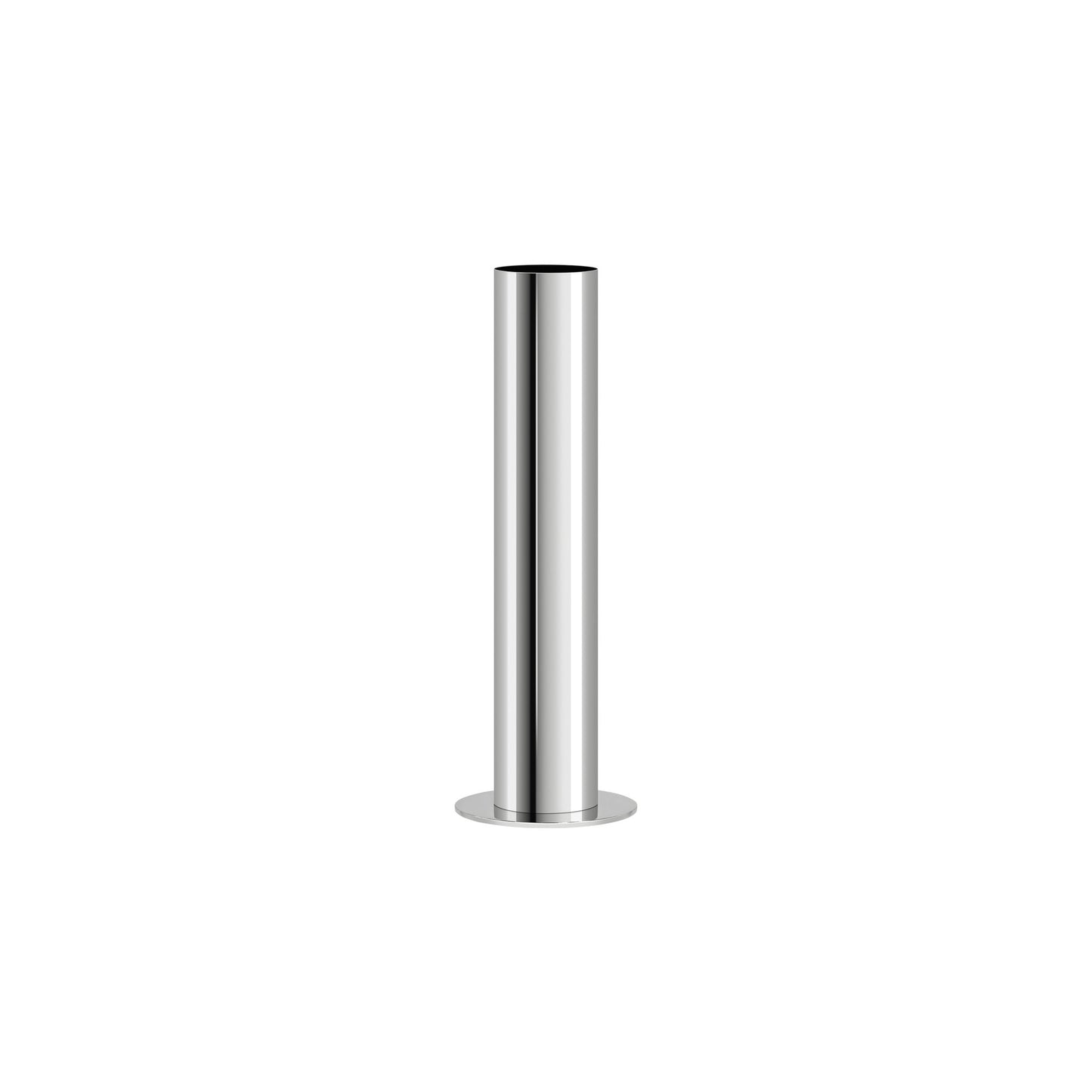 Stainless Steel Pipe Vase - 10 Inch Tall - Silver