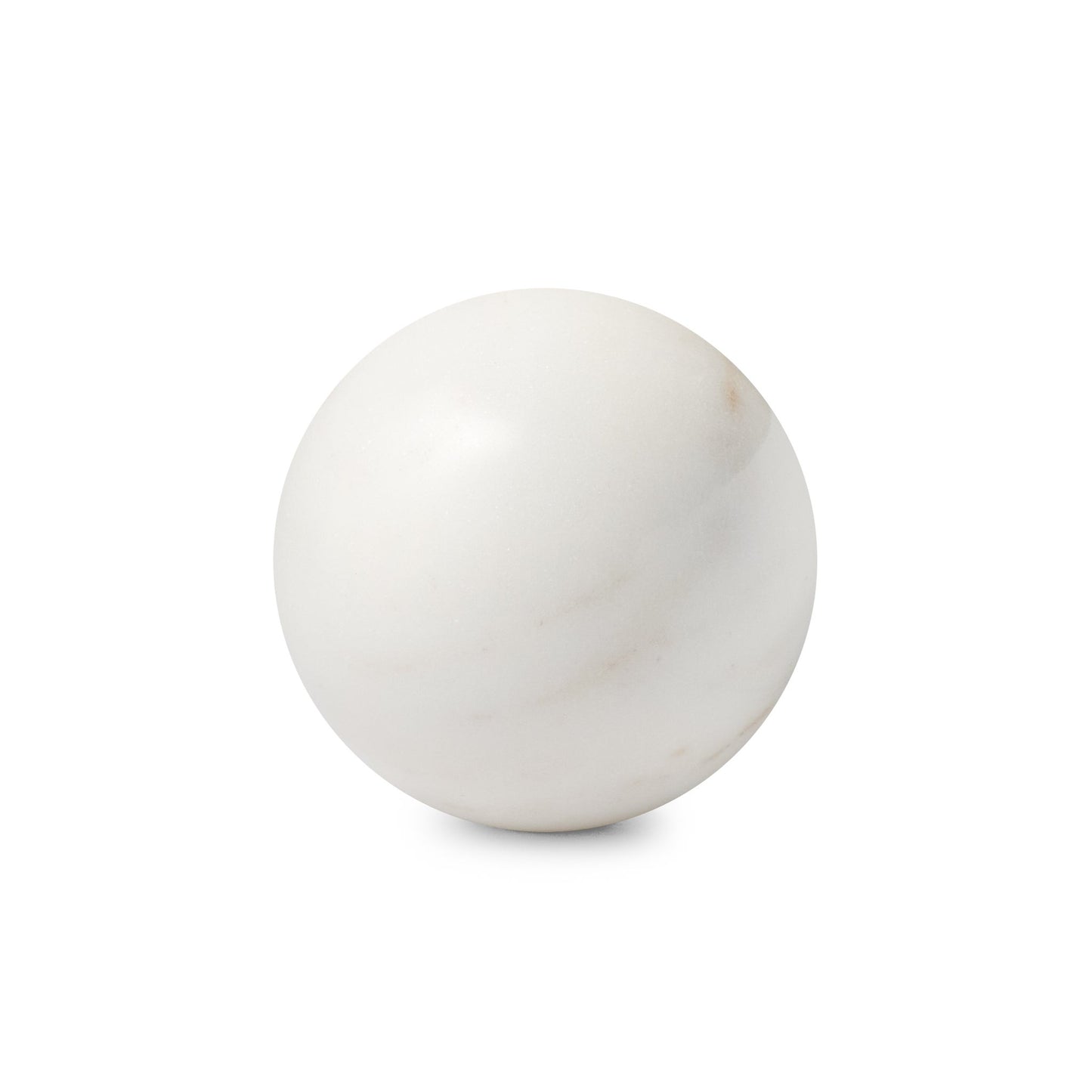 Marble Sphere 2.75 Inch Diameter Decor Ball - Natural White