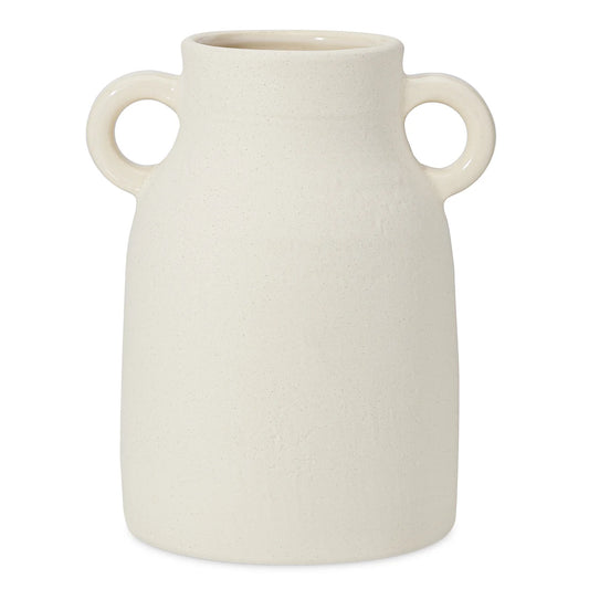 Rustic Carafe 8 Inch Tall Ceramic Handle Vase