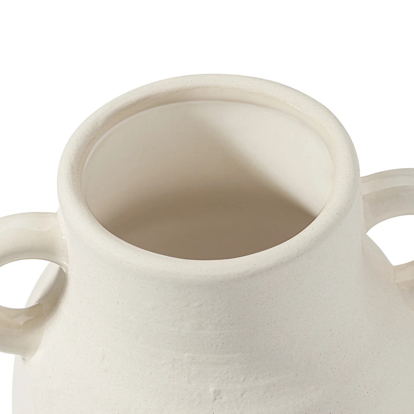 Rustic Carafe 8 Inch Tall Ceramic Handle Vase