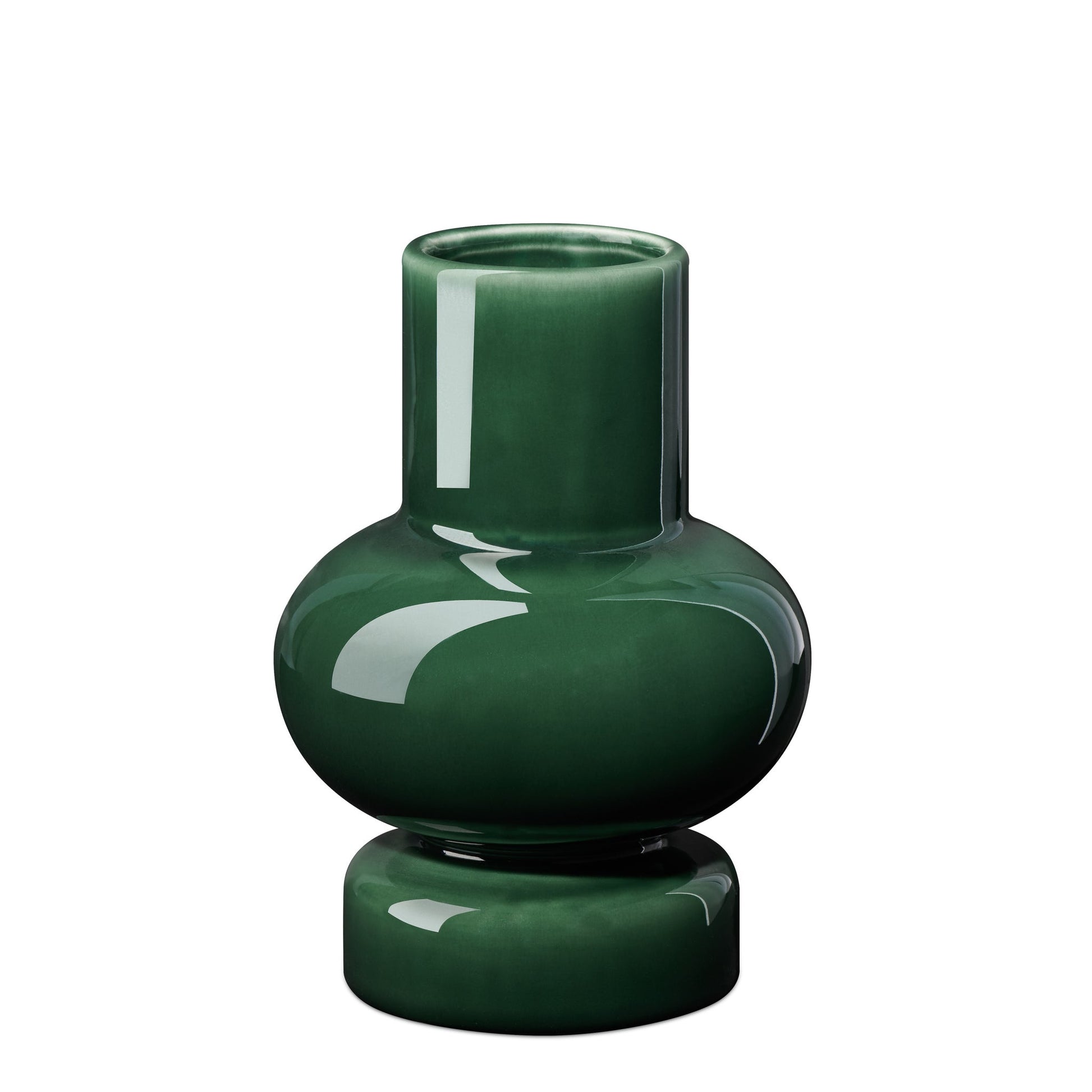Sintra Single Bulb 8 Inch Tall Ceramic Vase - Shiny Green