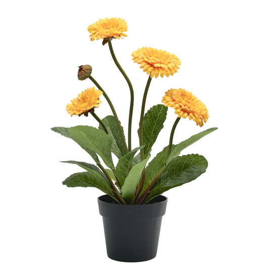 Gerbera 11 Inch Faux Potted Plant - Orange
