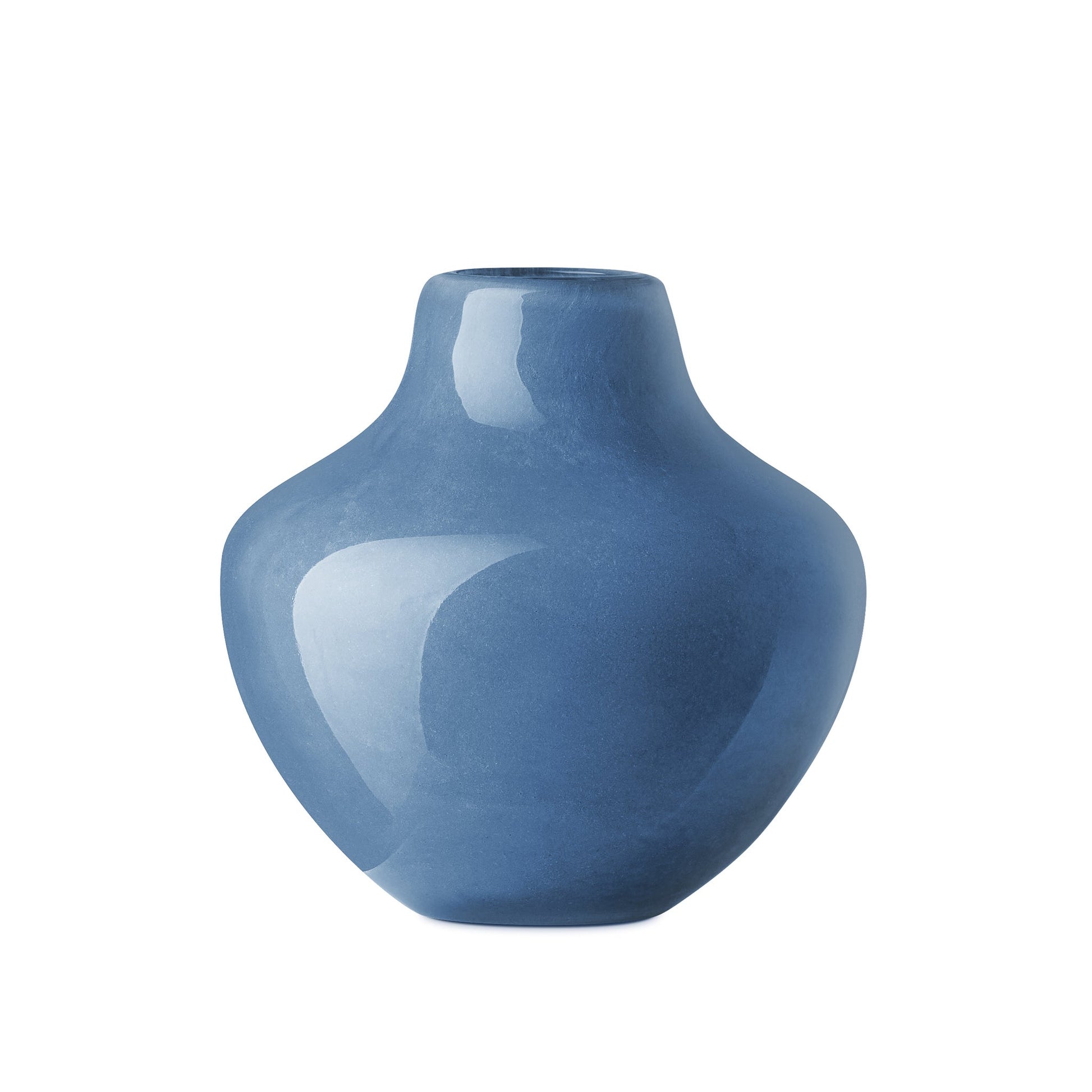 Opaque Gourd 4 Inch Tall Glass Vase - Blue