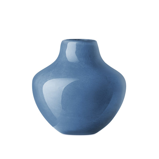Opaque Gourd 4 Inch Tall Glass Vase - Blue