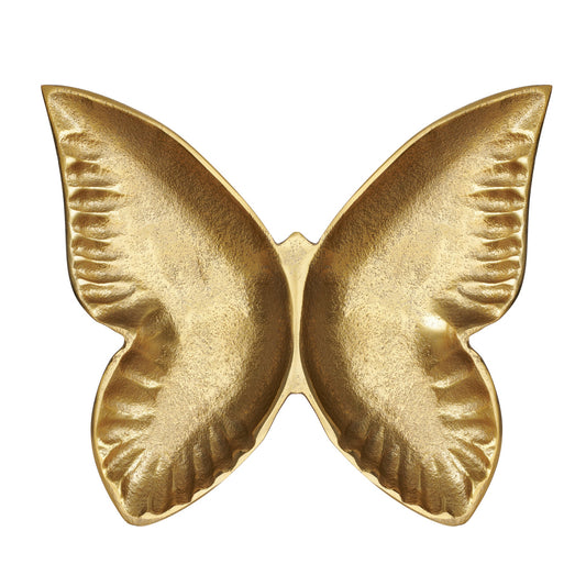 Butterfly 7x8 Inch Aluminum Decor Dish - Gold