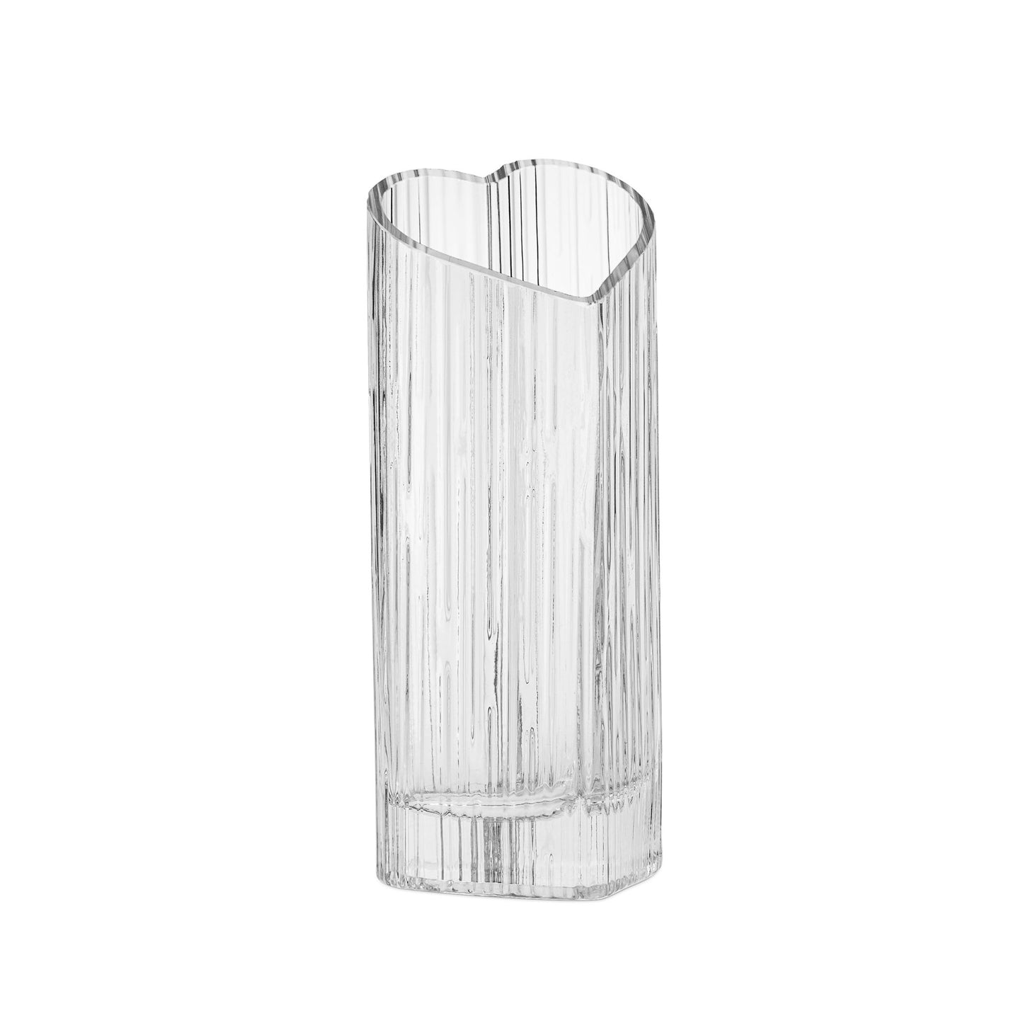 Heart Shape 8.5 Inch Tall Glass Vase - Clear