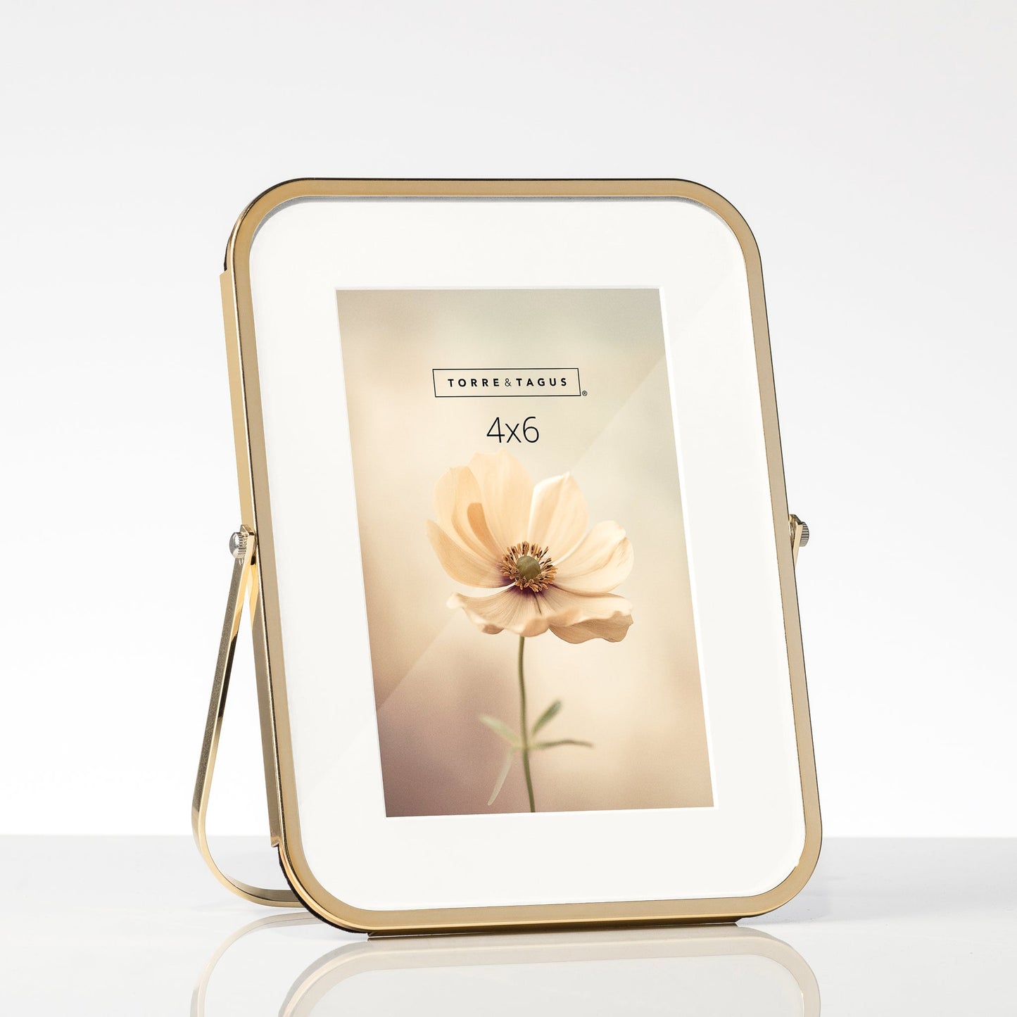 Aura Metal Curved Trim 4x6 Inch Matte Photo Frame - Gold