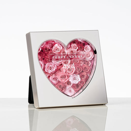 Heart Cutout Shiny Silver Plated 4x4 Inch Photo Frame