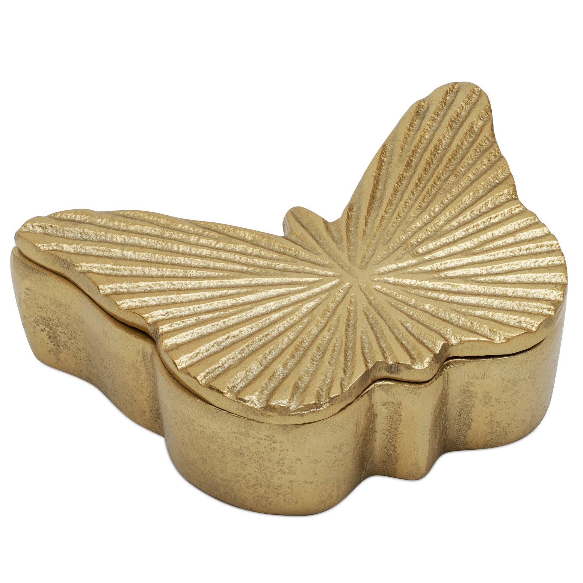 Butterfly Gold Nickel Plated Aluminum 5.5 Inch Length Keepsake Box