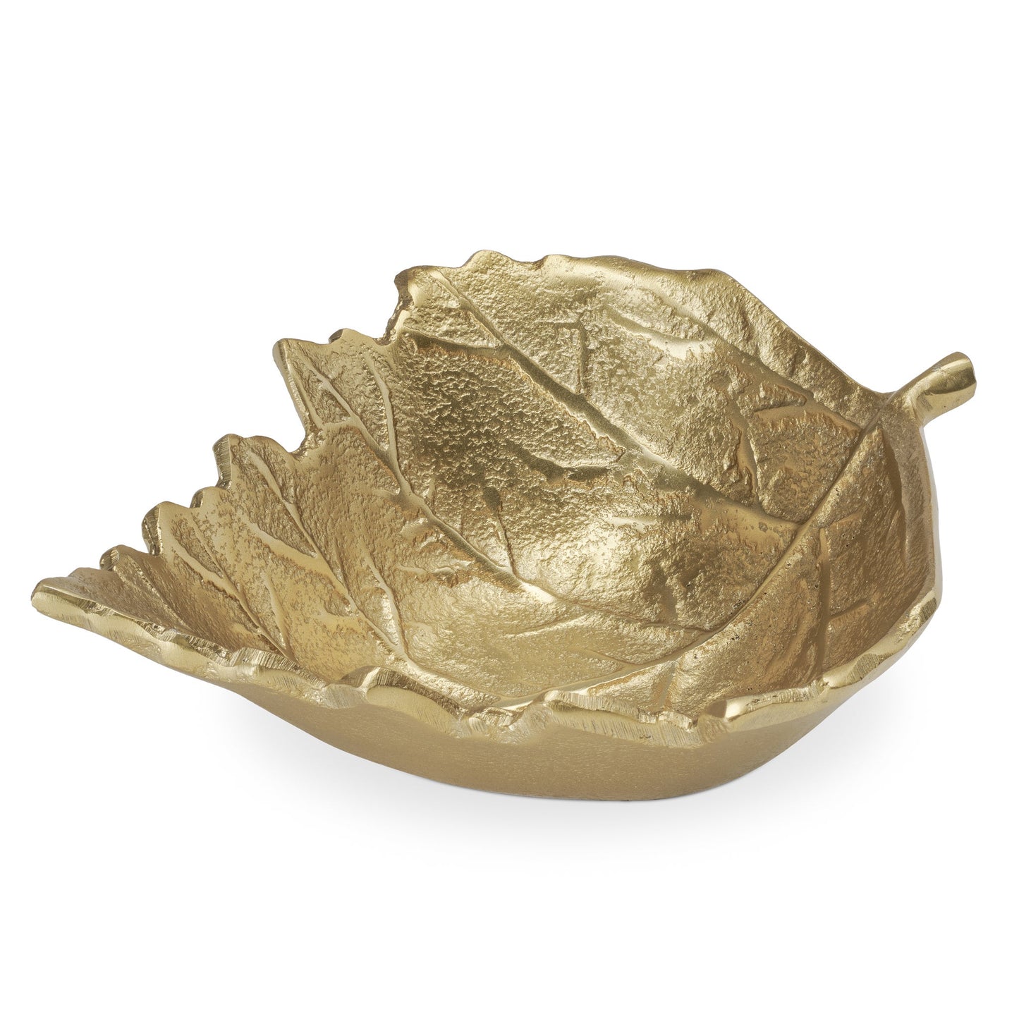 Maple Leaf 8 Inch Length Gold Nickel Plated Aluminum Decor Dish