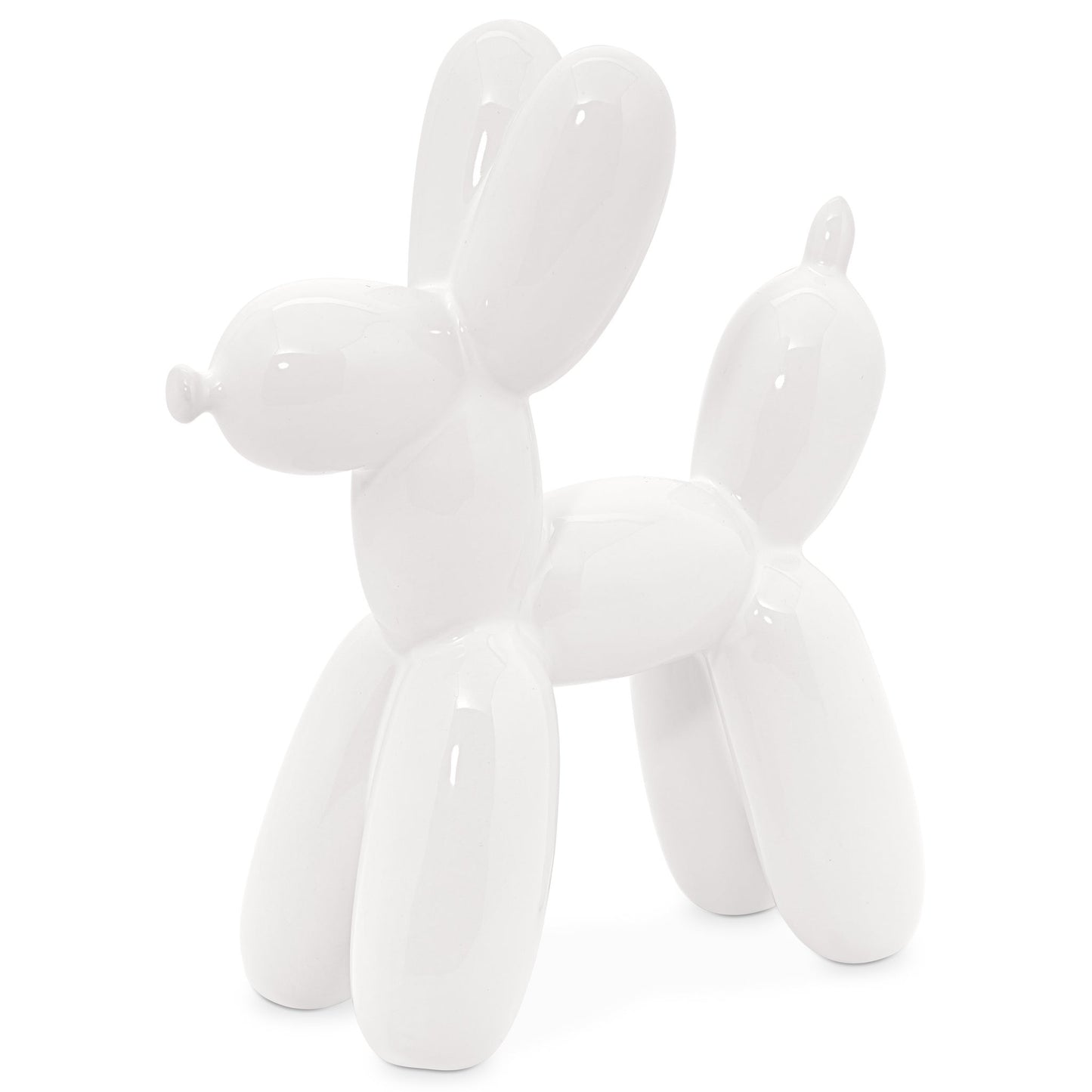 Balloon Dog 8 Inch Tall Ceramic Decor Sculpture - White