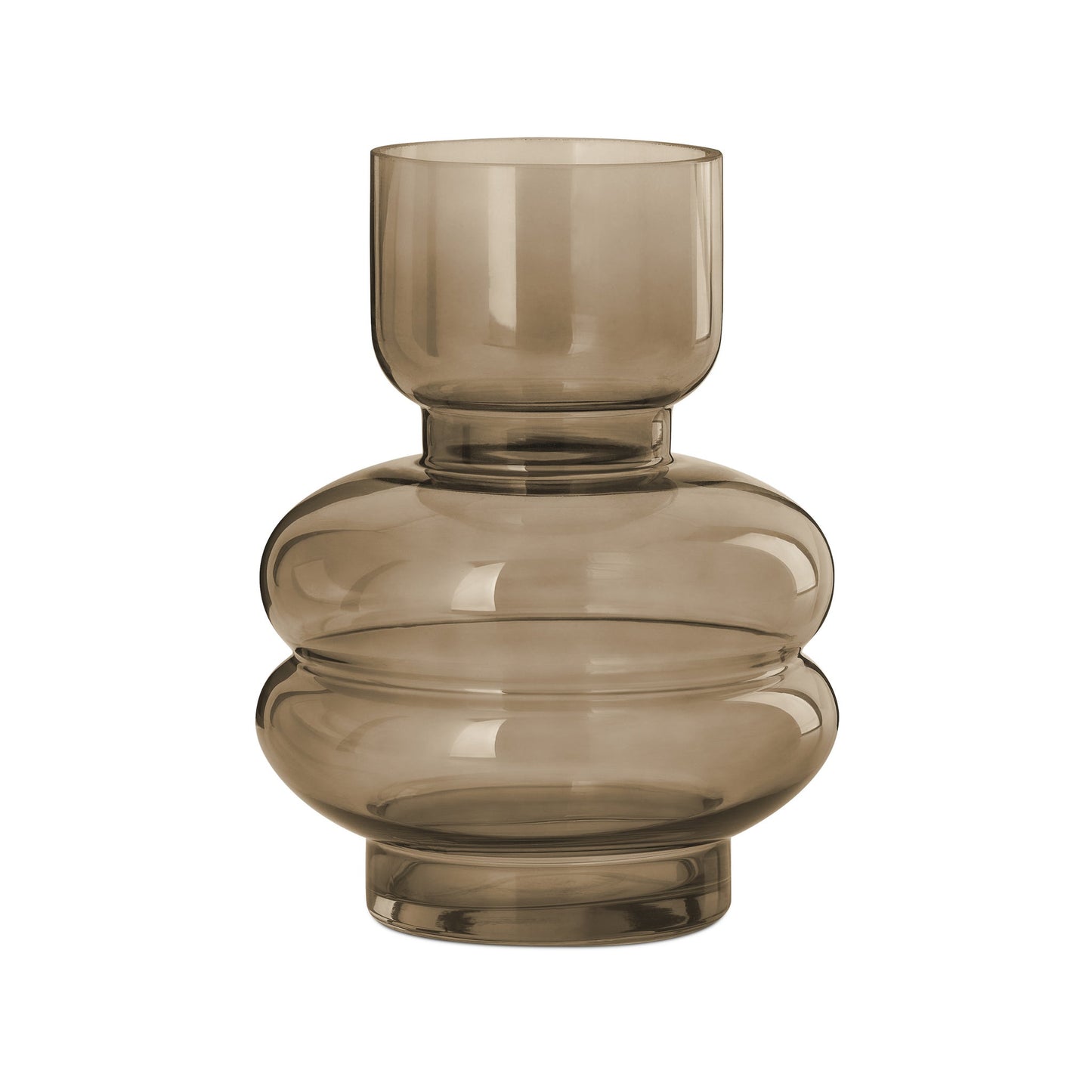 Riva Multi Bulb Glass Vase - 8 Inch Tall - Bronze Brown