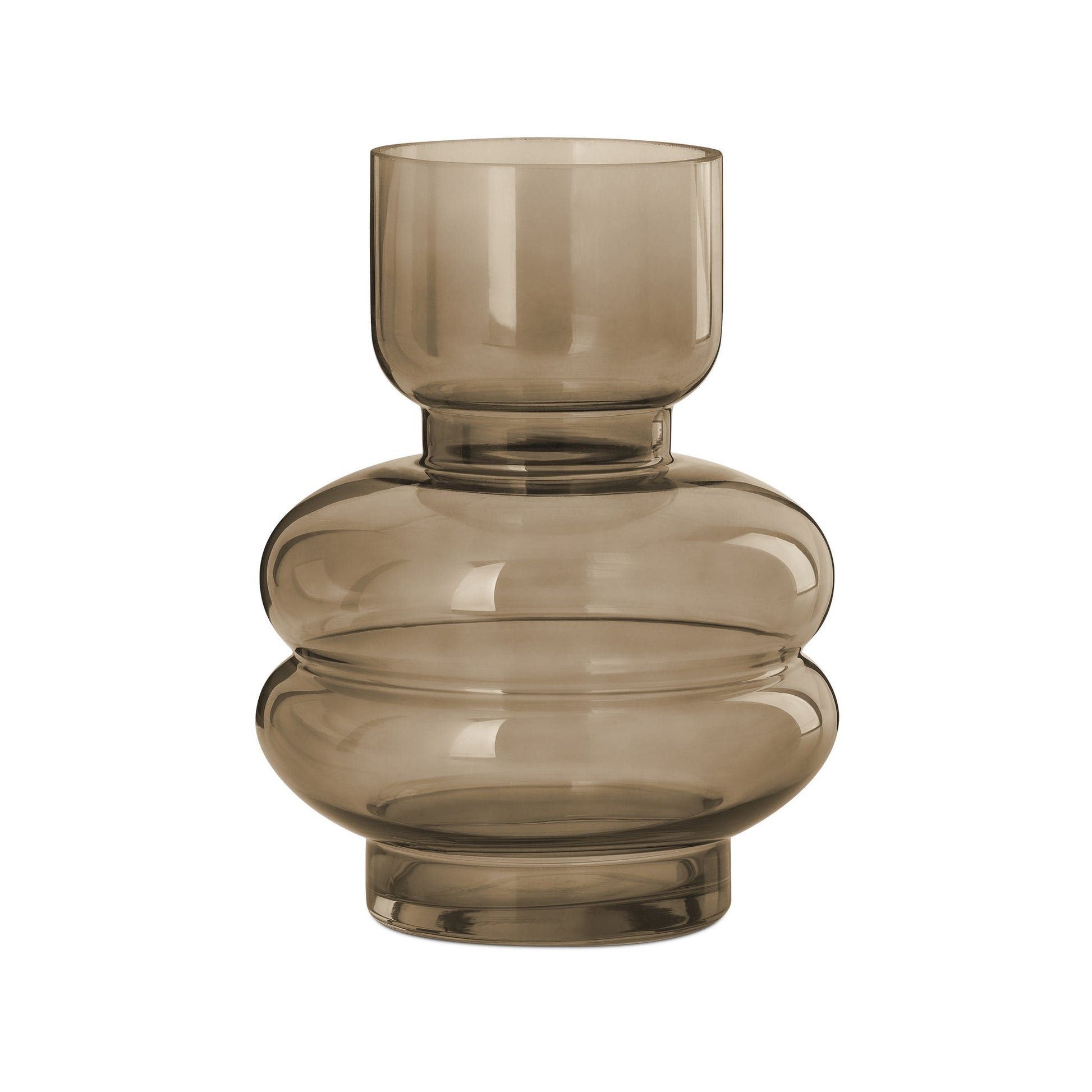 Riva Multi Bulb Glass Vase - 8 Inch Tall - Bronze Brown