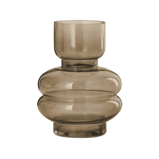 Riva Multi Bulb Glass Vase - 8 Inch Tall - Bronze Brown