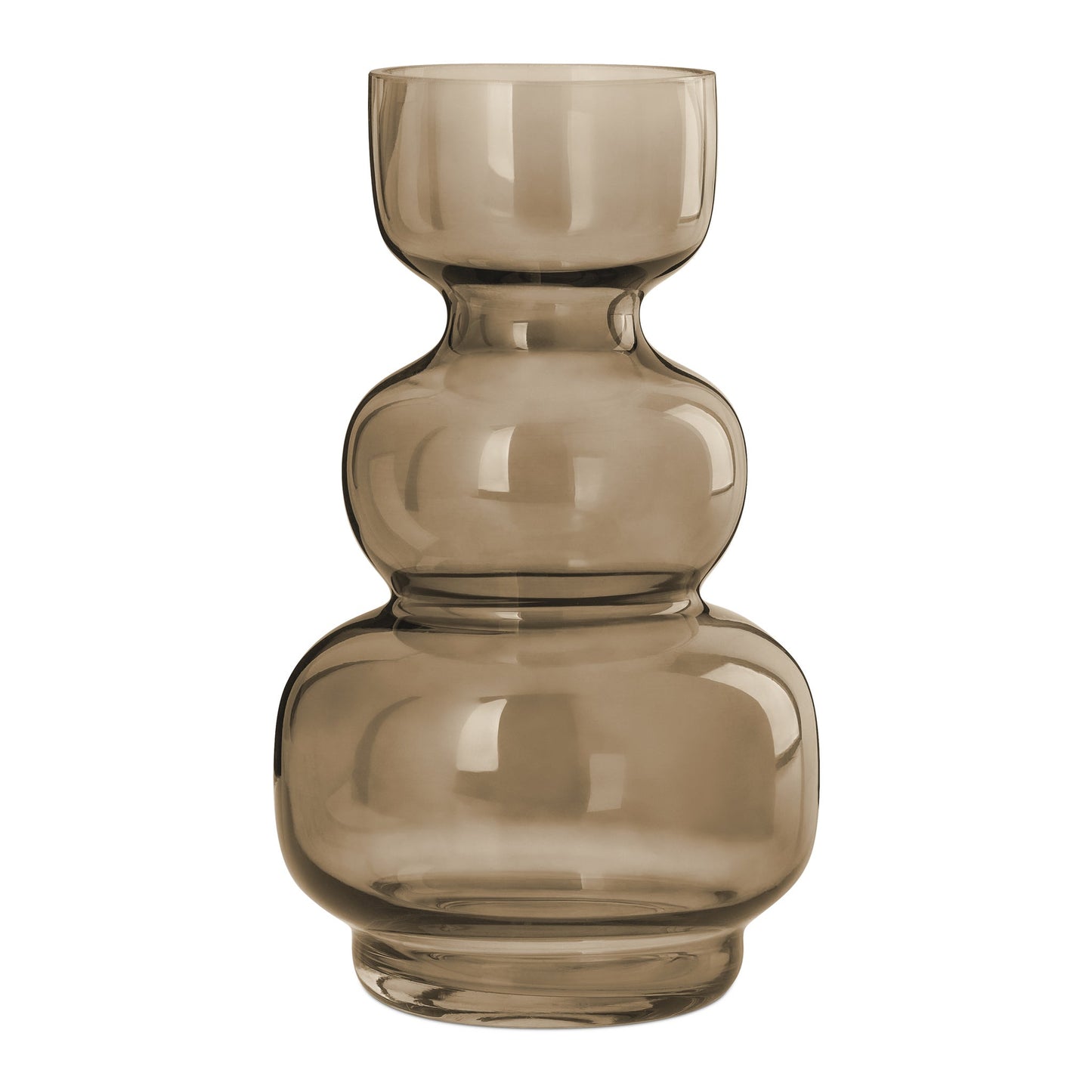 Riva Multi Bulb Glass Vase - 9.5 Inch Tall - Bronze Brown