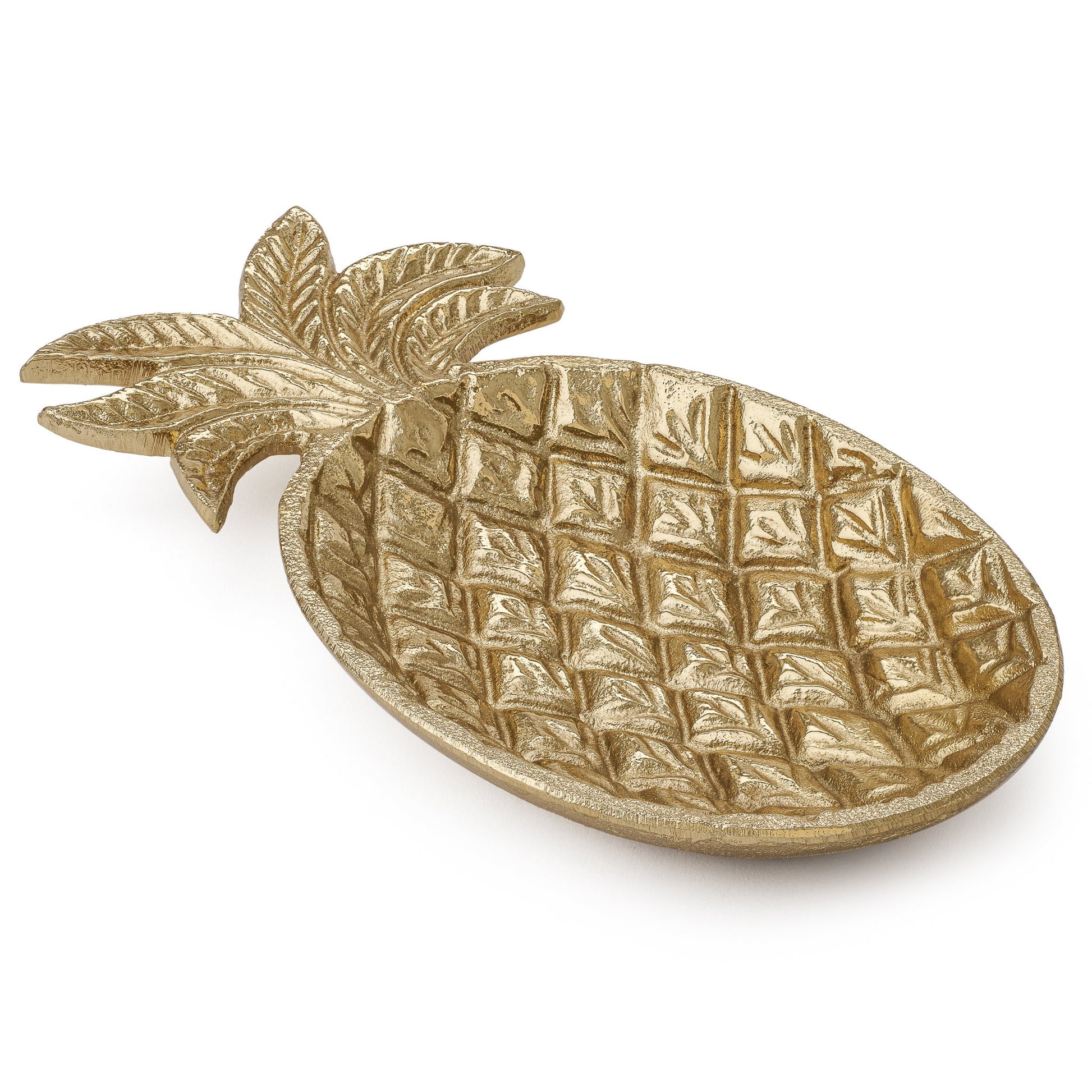 Pineapple Gold Nickel Plated Aluminum 8 Inch Length Decor Dish
