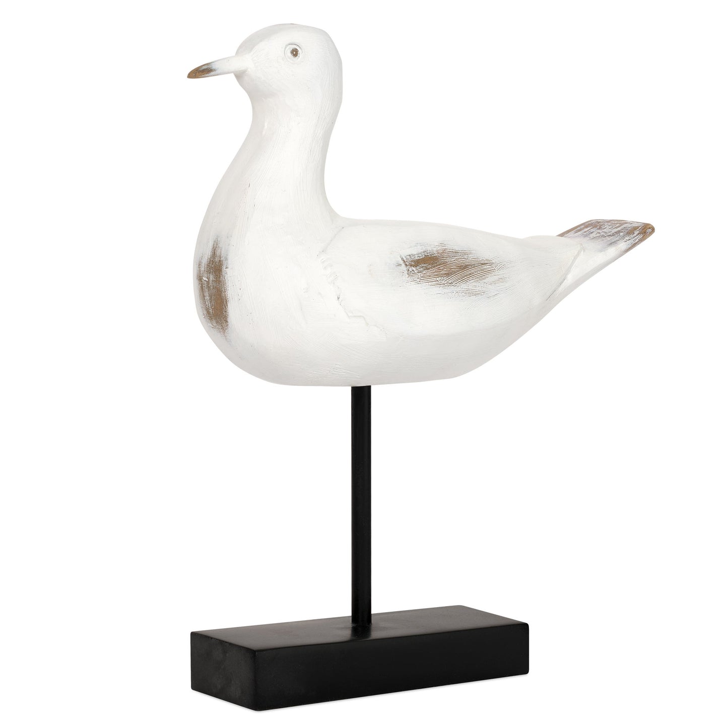 Shore Bird 10.5 Inch Tall Resin Decor Sculpture On Stand - White