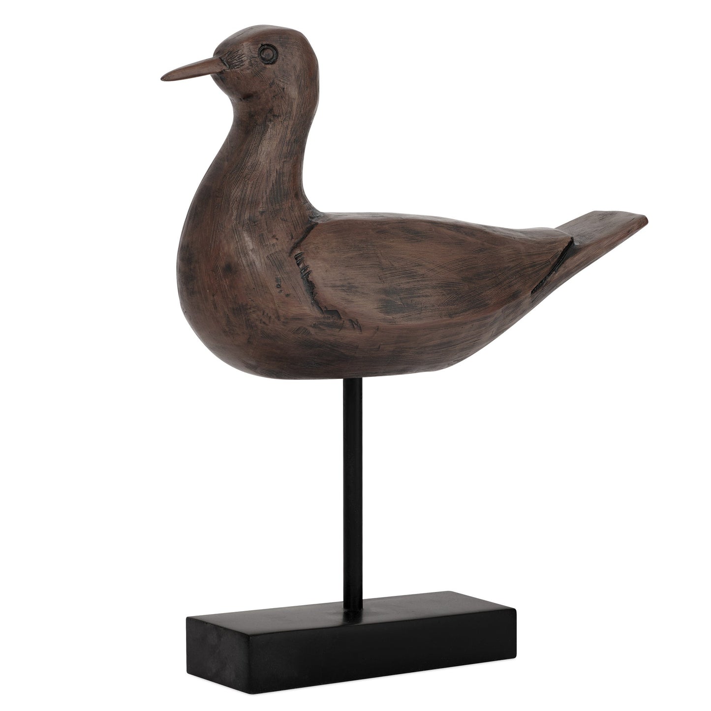 Shore Bird 10.5 Inch Tall Resin Decor Sculpture On Stand - Brown
