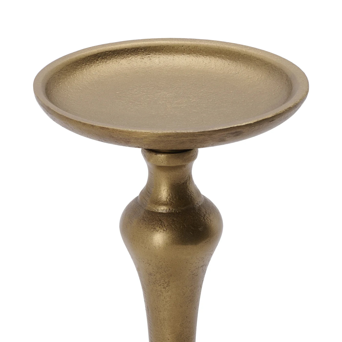 Chapel Antique Brass Nickel Plated Aluminum Pillar Candle Holder
