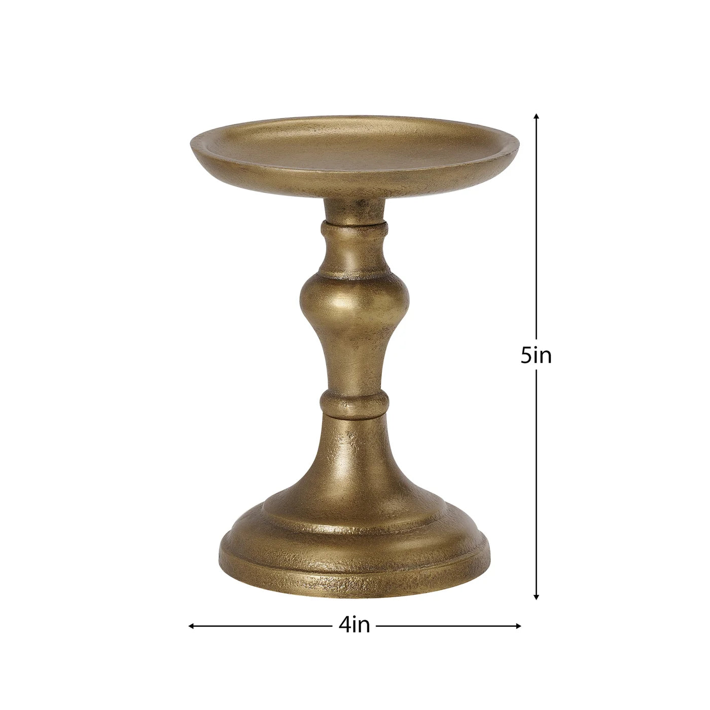 Chapel Antique Brass Nickel Plated Aluminum Pillar Candle Holder