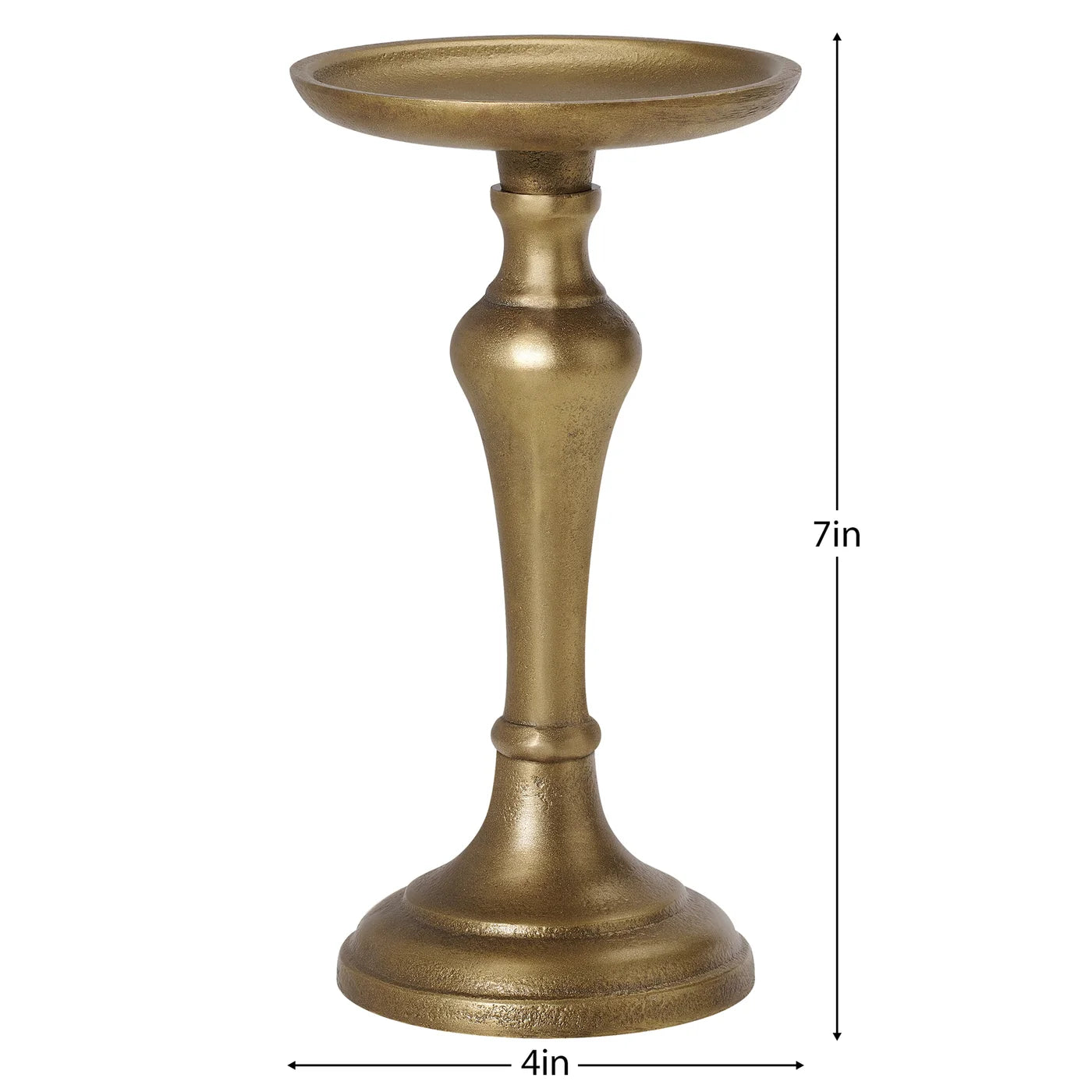 Chapel Antique Brass Nickel Plated Aluminum Pillar Candle Holder