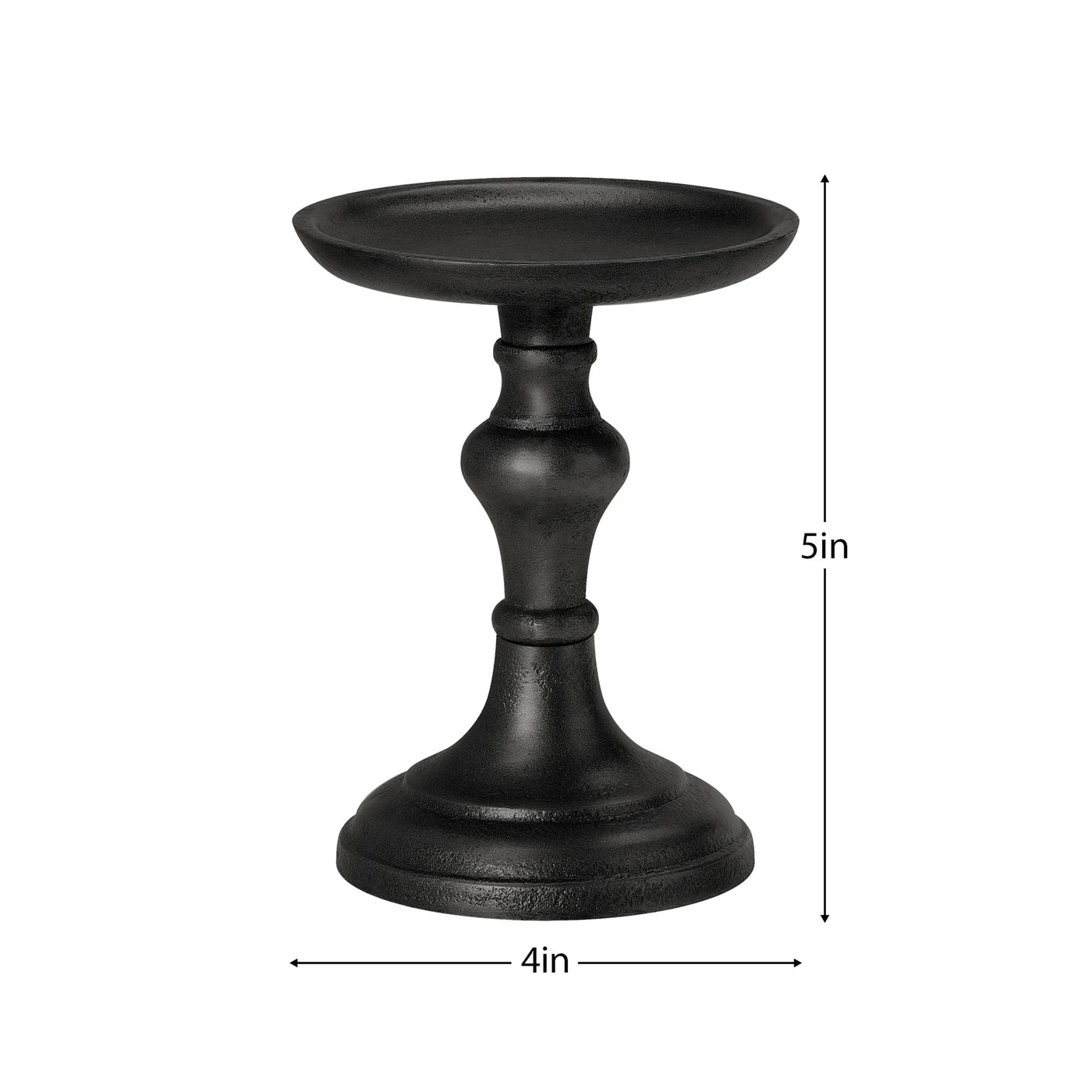 Chapel Antique Black Aluminum Pillar Candle Holder