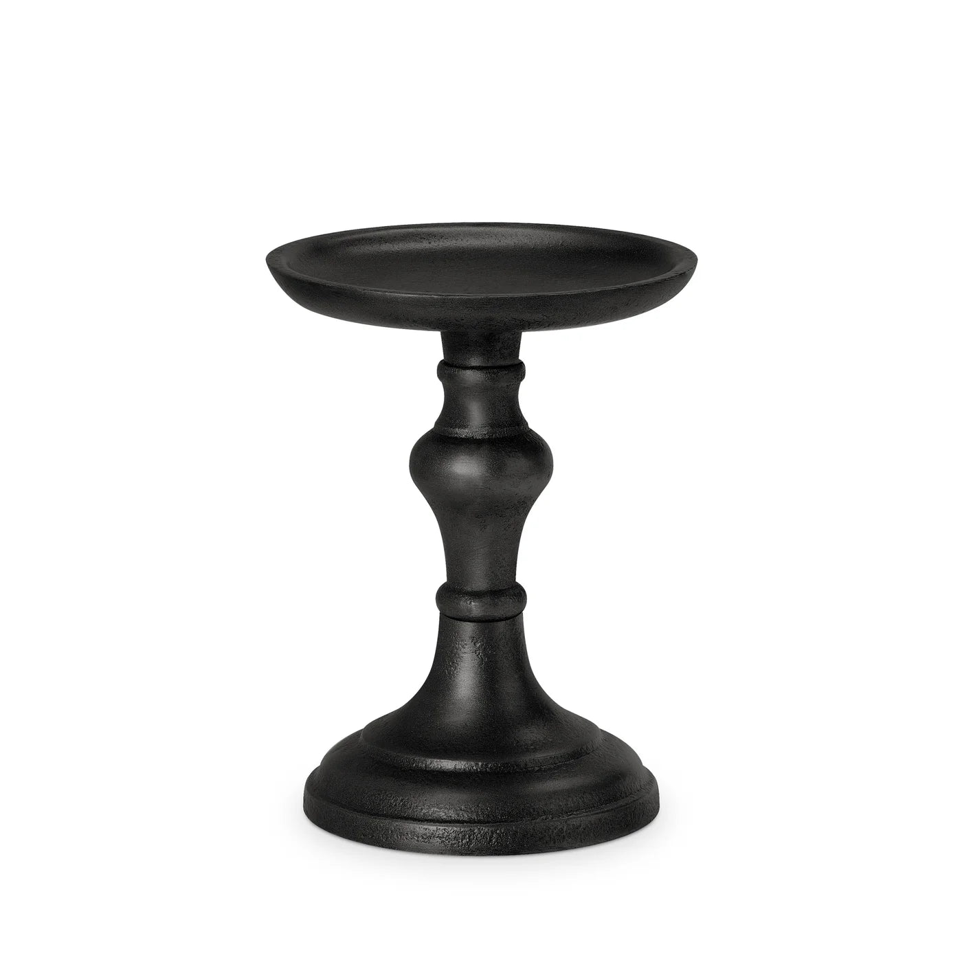 Chapel Antique Black Aluminum Pillar Candle Holder