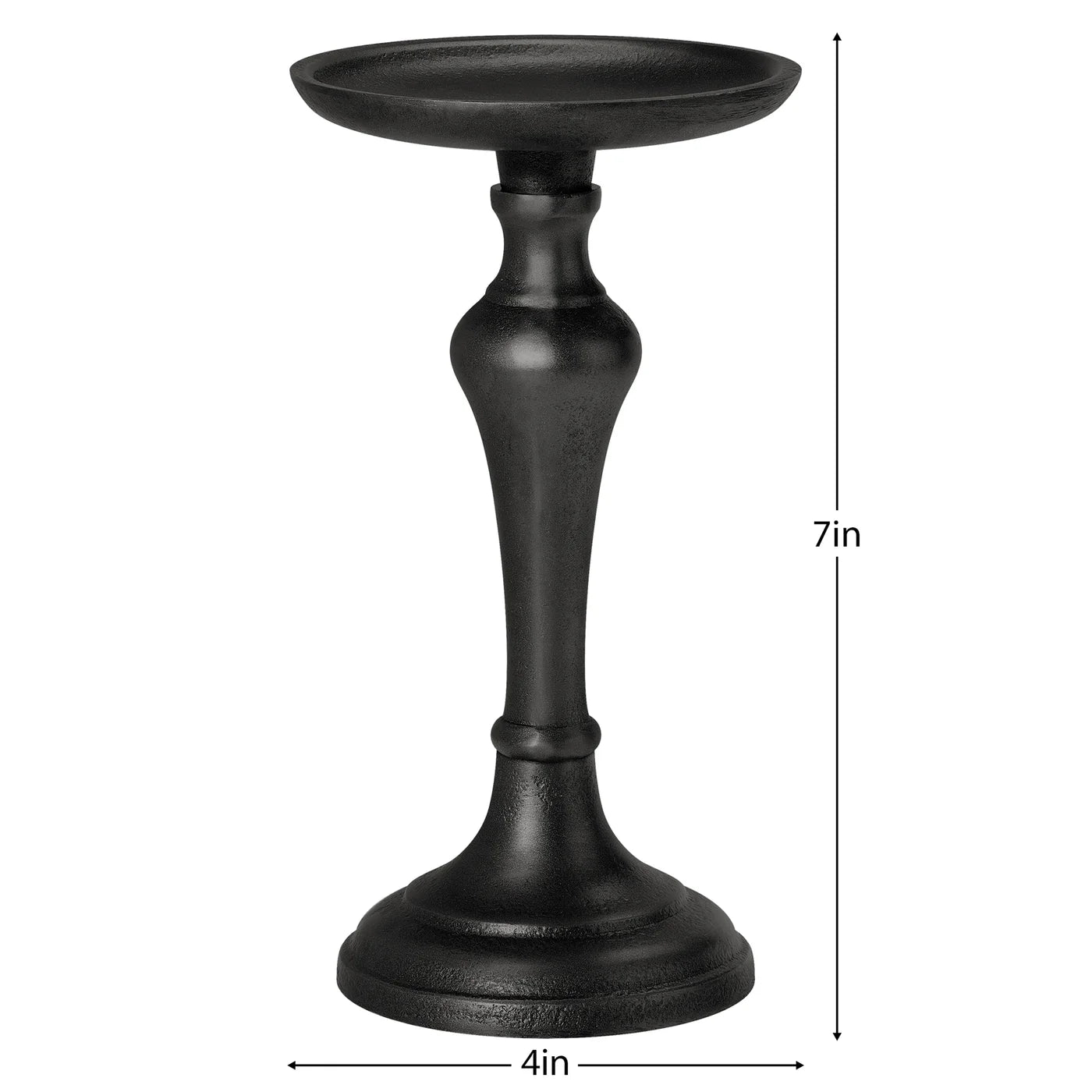 Chapel Antique Black Aluminum Pillar Candle Holder