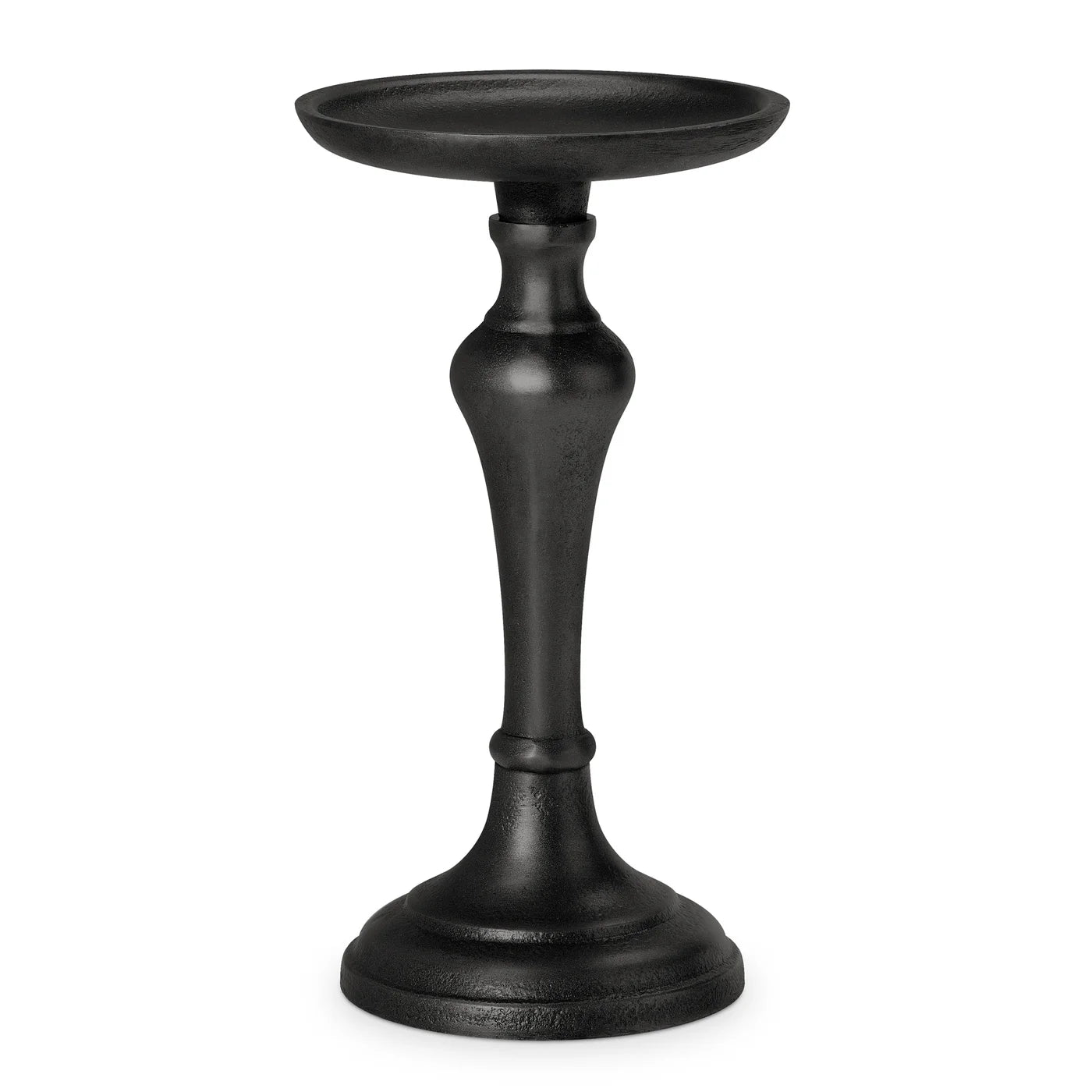 Chapel Antique Black Aluminum Pillar Candle Holder