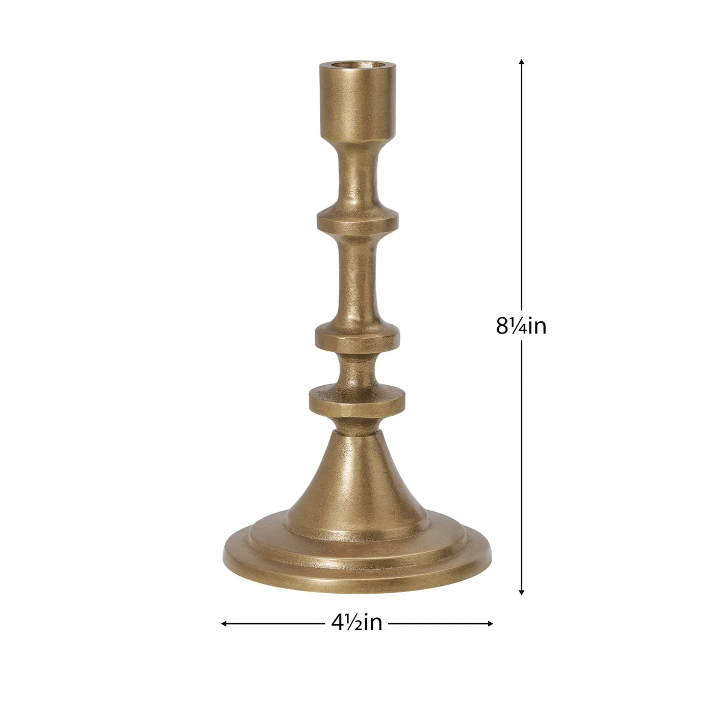 Chapel Antique Brass Nickel Plated Aluminum Taper Candle Holder