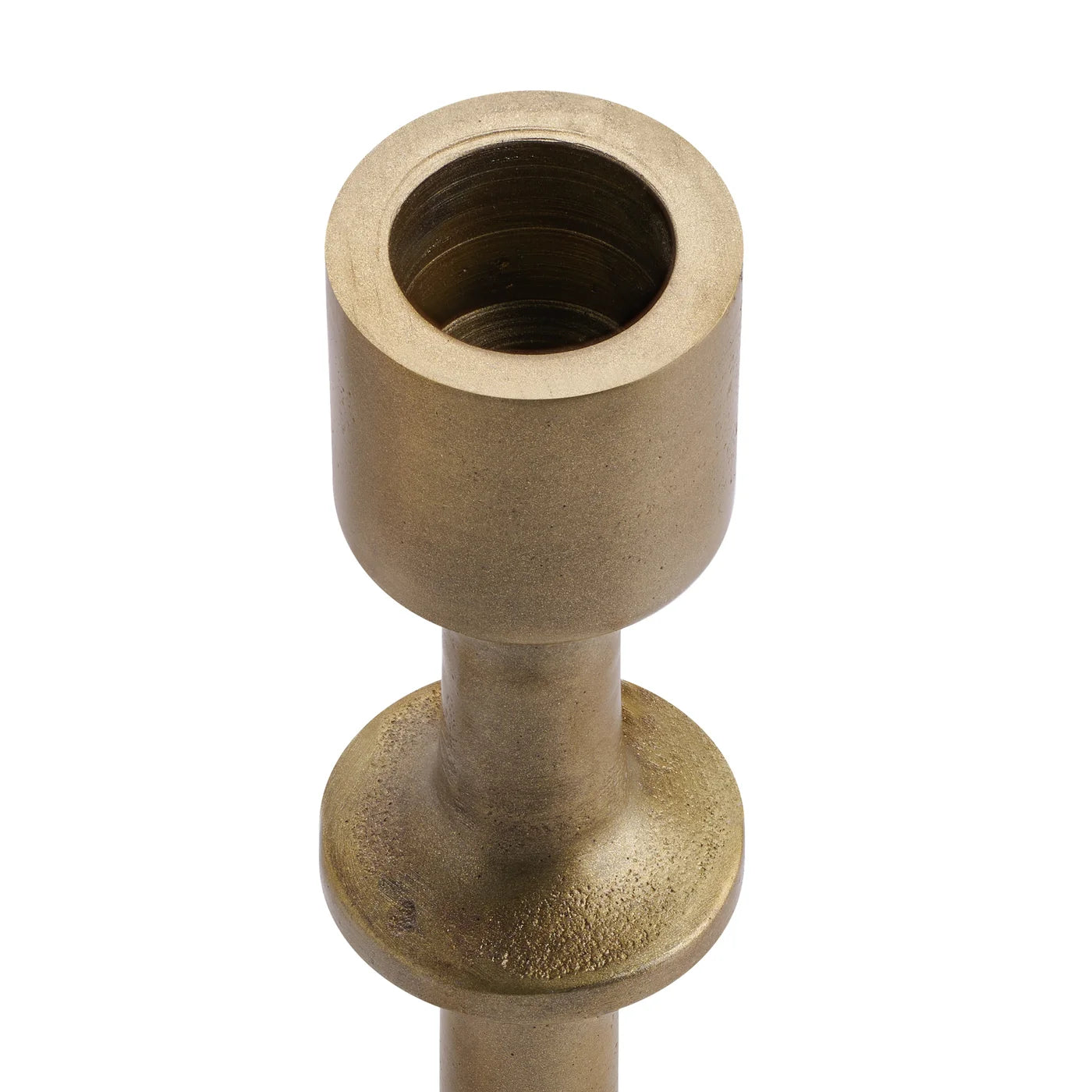 Chapel Antique Brass Nickel Plated Aluminum Taper Candle Holder