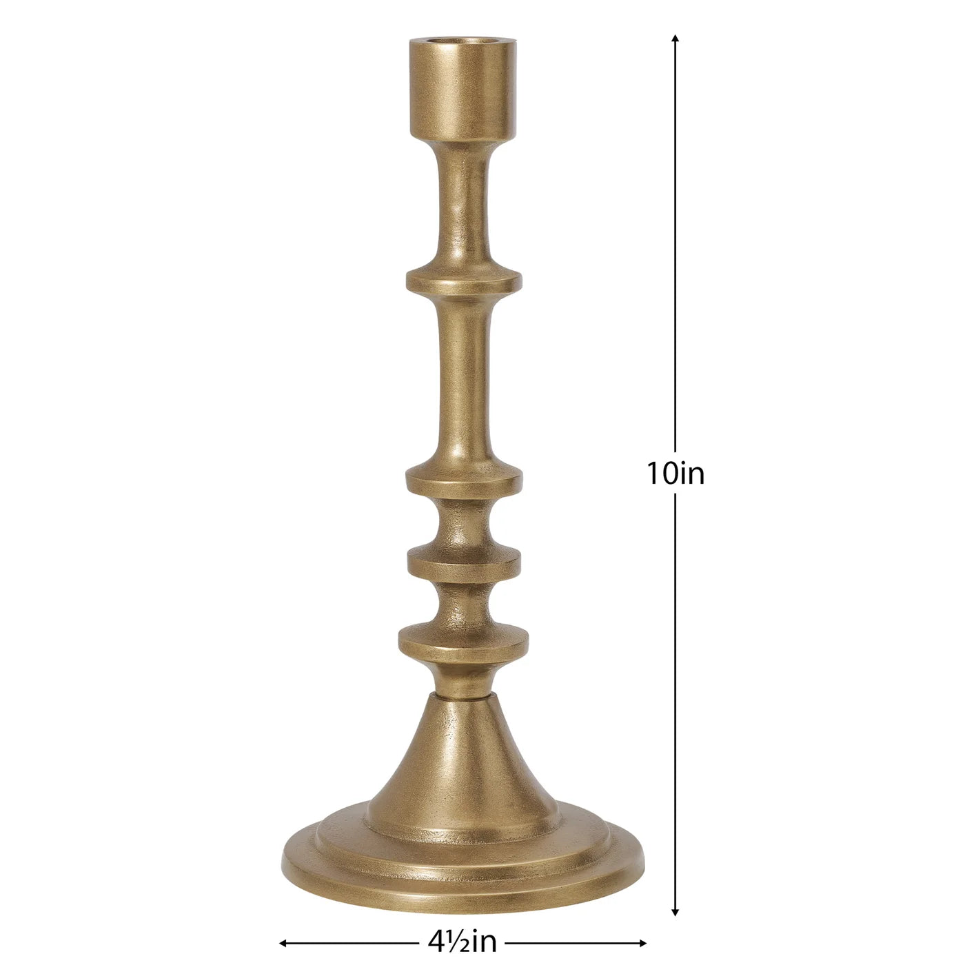 Chapel Antique Brass Nickel Plated Aluminum Taper Candle Holder