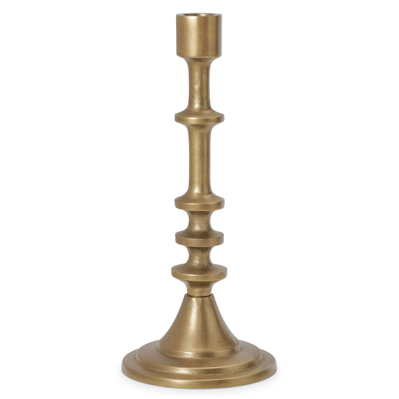 Chapel Antique Brass Nickel Plated Aluminum Taper Candle Holder