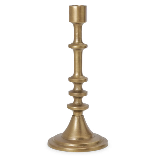 Chapel Antique Brass Nickel Plated Aluminum Taper Candle Holder