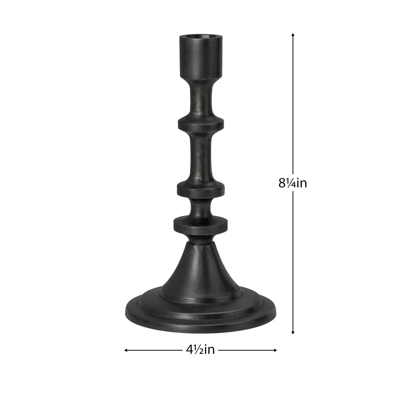 Chapel Antique Black Aluminum Taper Candle Holder