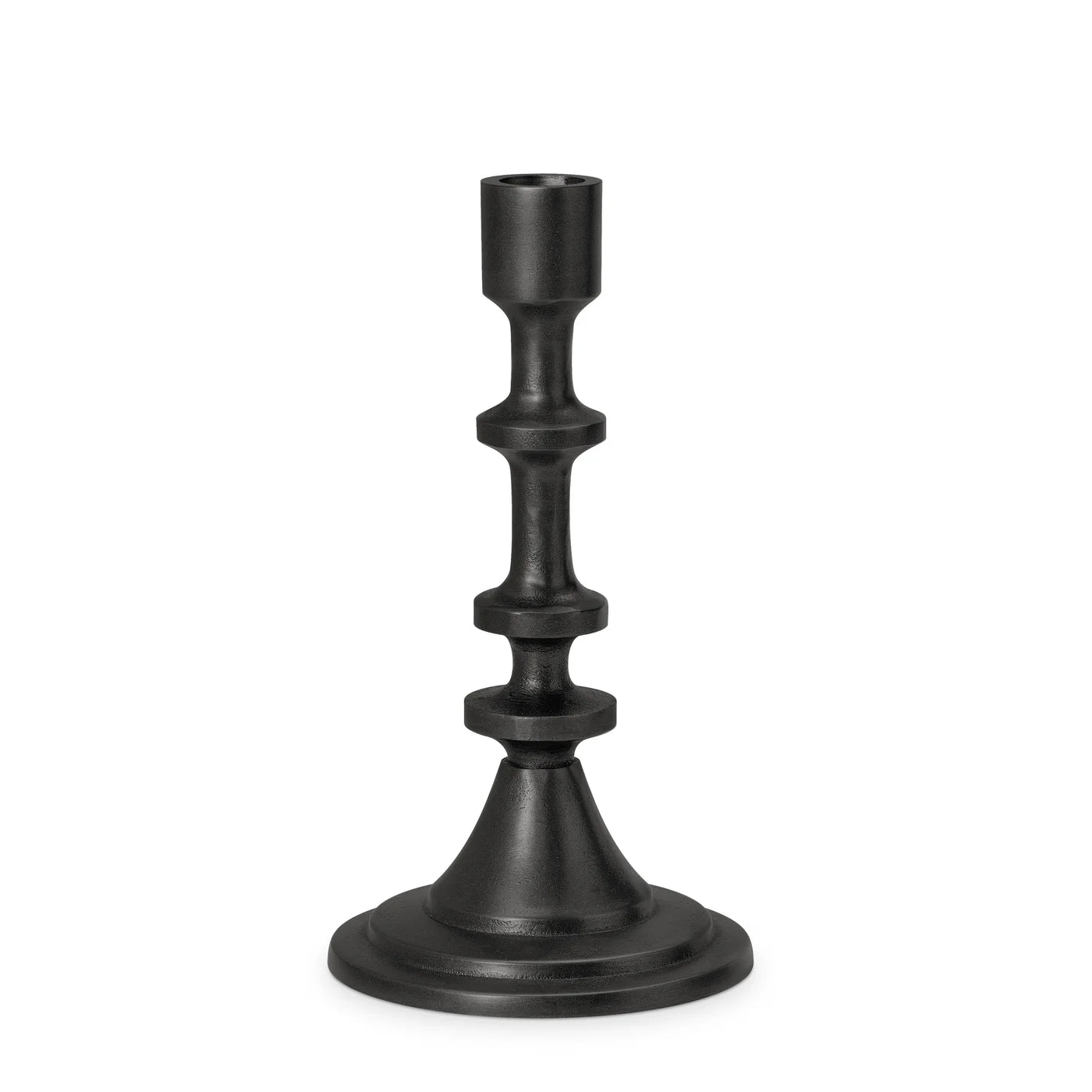 Chapel Antique Black Aluminum Taper Candle Holder
