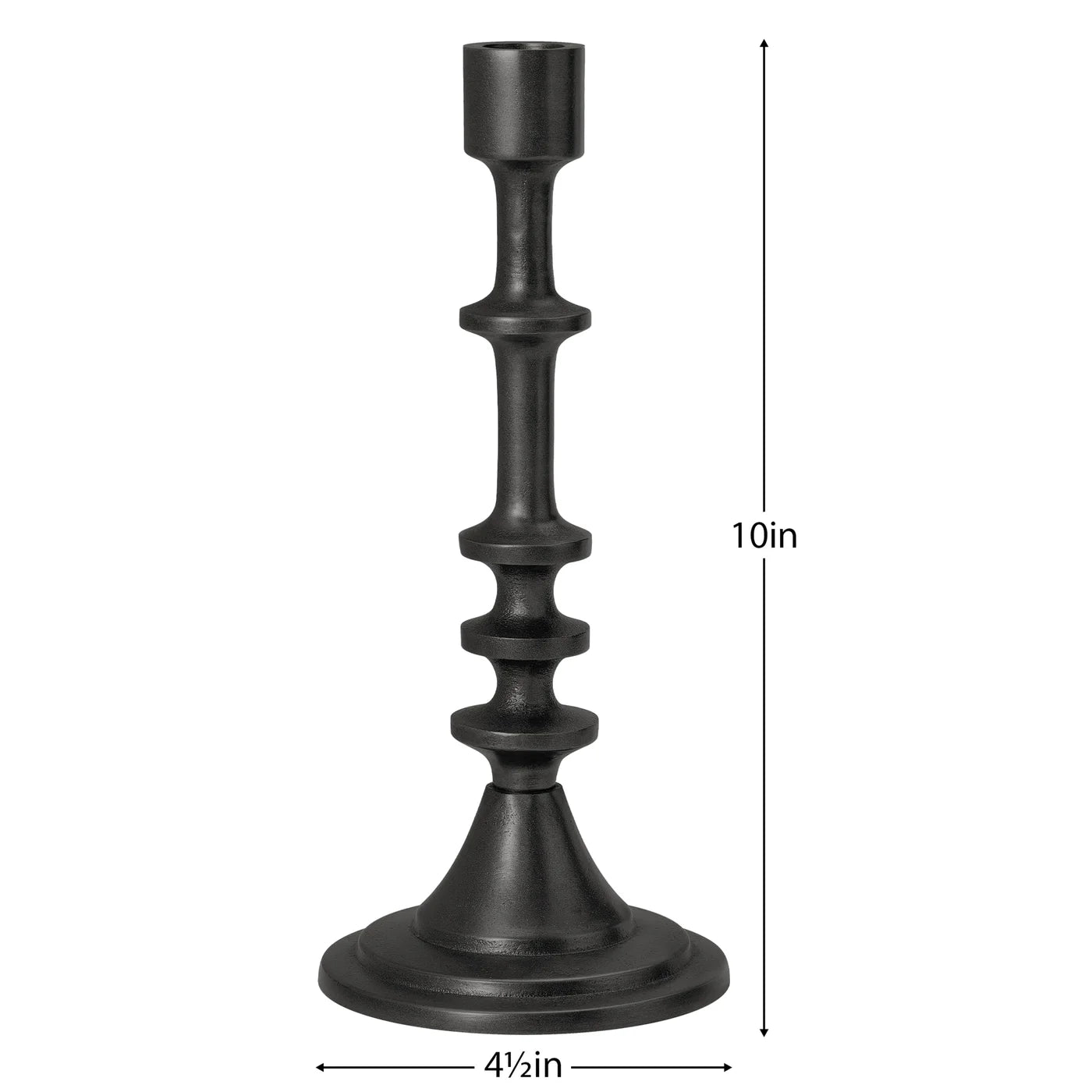 Chapel Antique Black Aluminum Taper Candle Holder