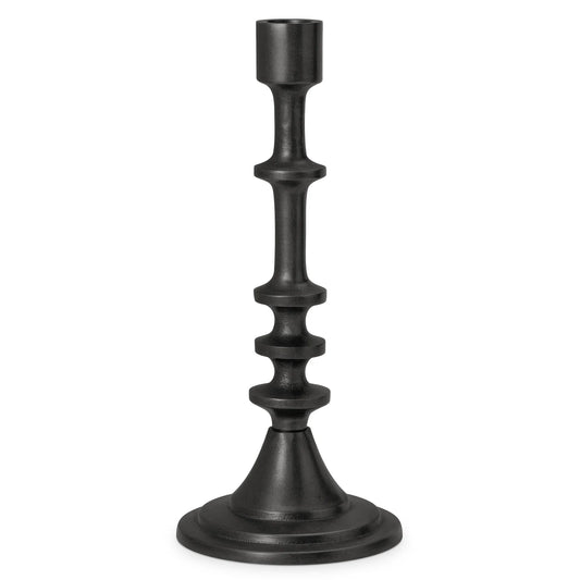 Chapel Antique Black Aluminum Taper Candle Holder