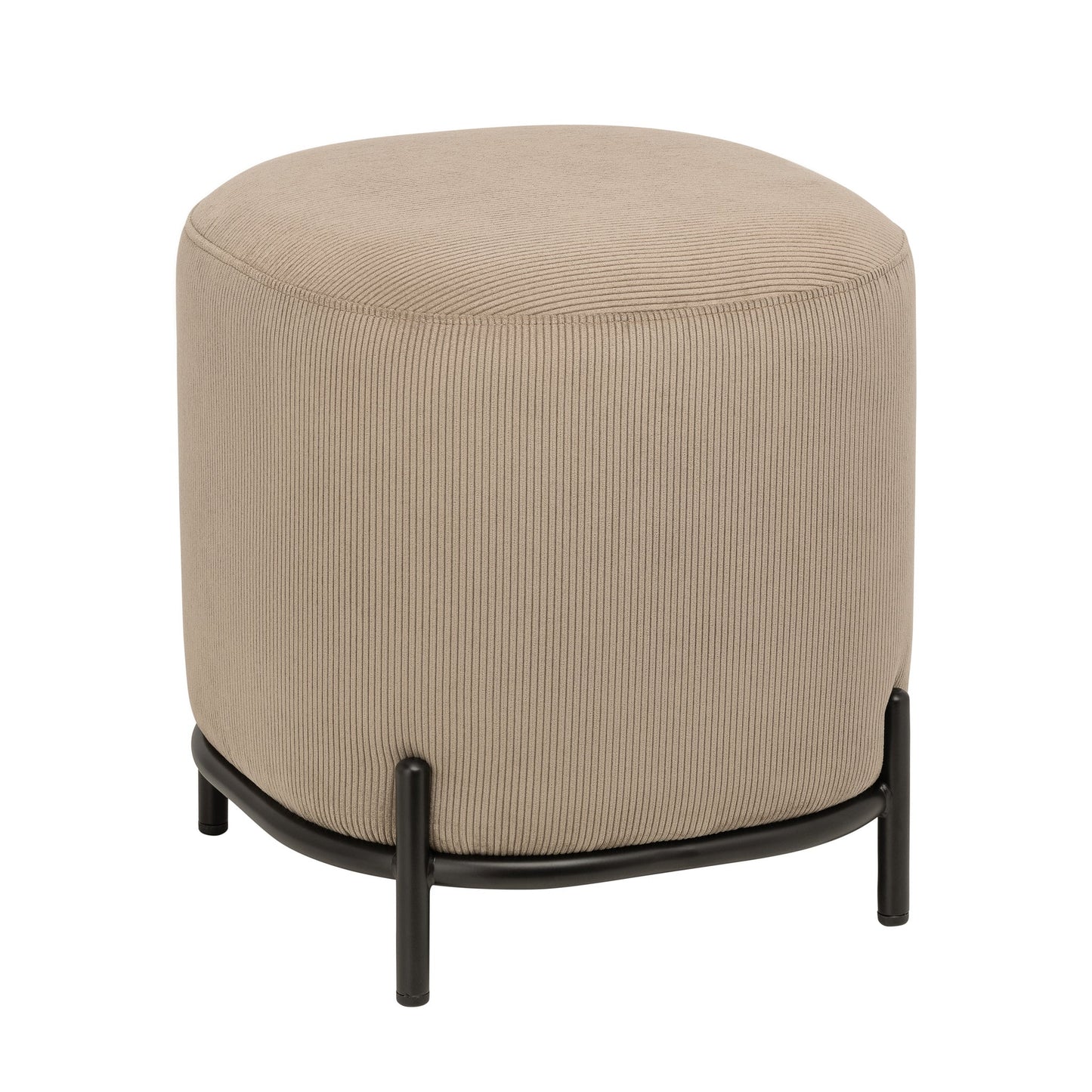 Pender Pin Leg Ribbed Velvet Upholstery Stool (17 x 18 Inches) - Taupe