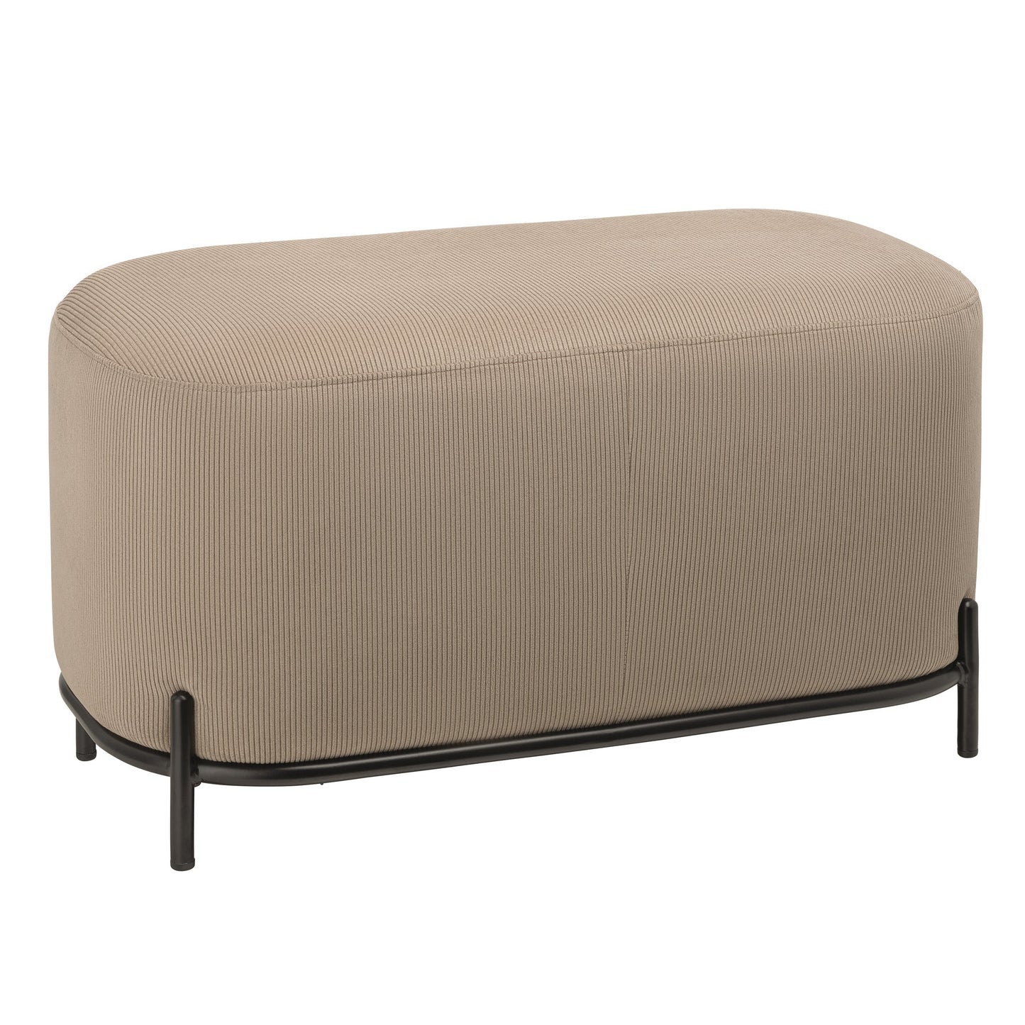 Pender Pin Leg Ribbed Velvet Upholstery Short Bench (32 x 18 Inches) - Taupe
