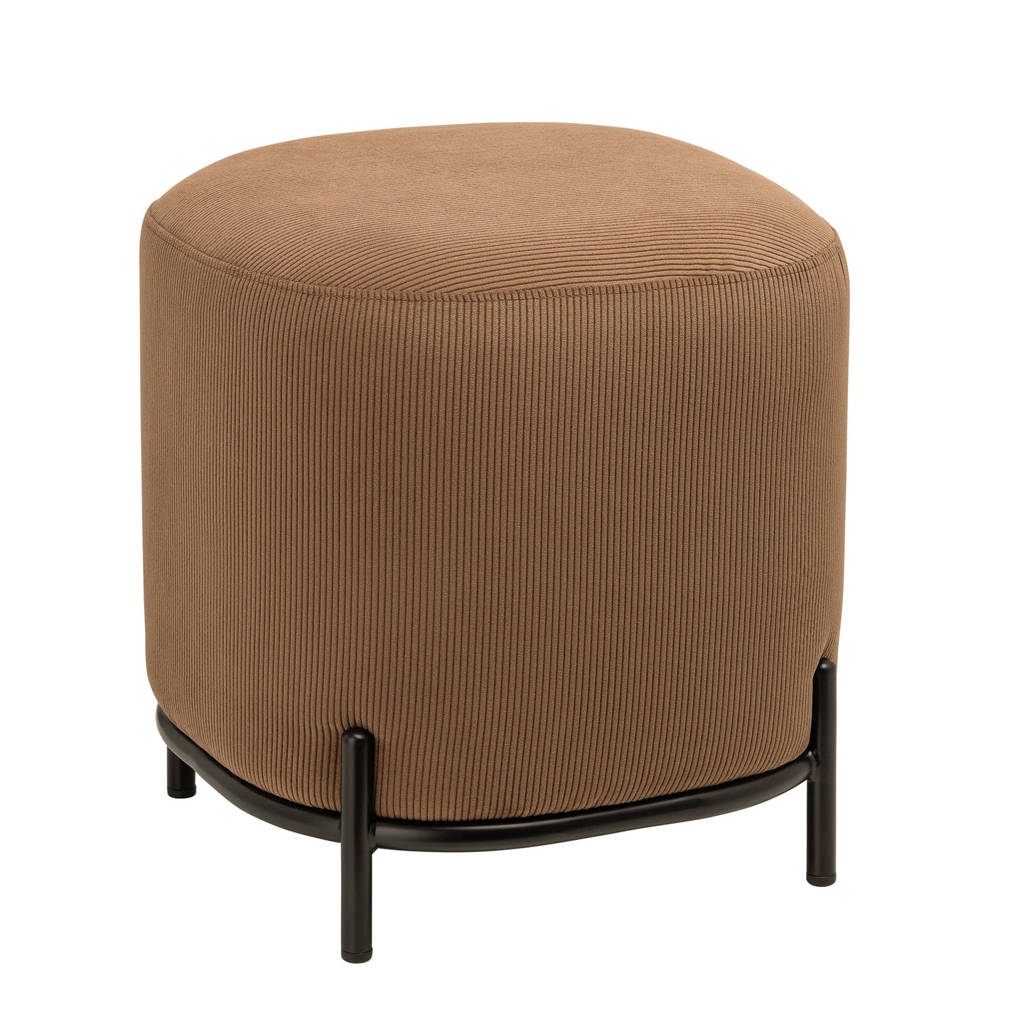 Pender Pin Leg Ribbed Velvet Upholstery Stool (17 x 18 Inches) - Brown