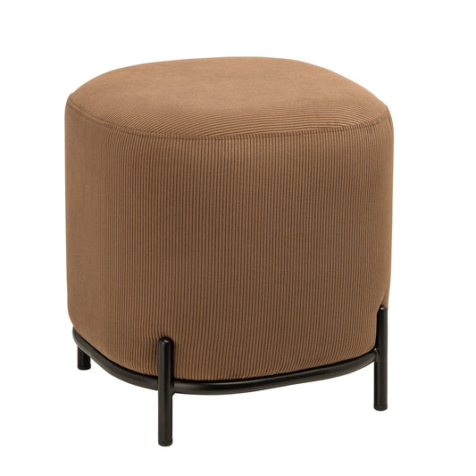 Pender Pin Leg Ribbed Velvet Upholstery Stool (17 x 18 Inches) - Brown
