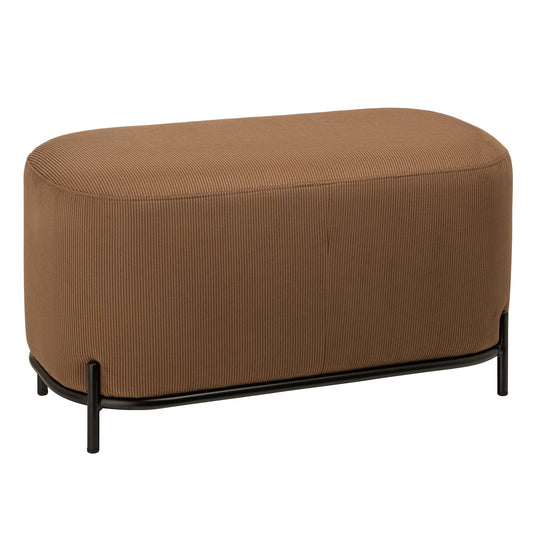 Pender Pin Leg Ribbed Velvet Upholstery Short Bench (32 x 18 Inches) - Brown